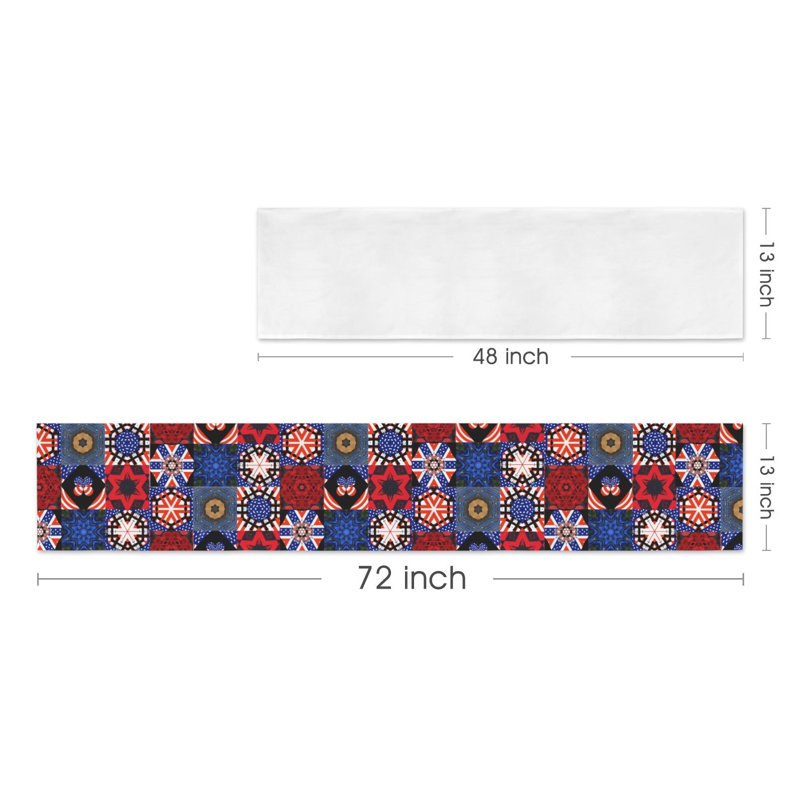 4th of July Pattern New Table Runner 72" x 13" (Made in USA)