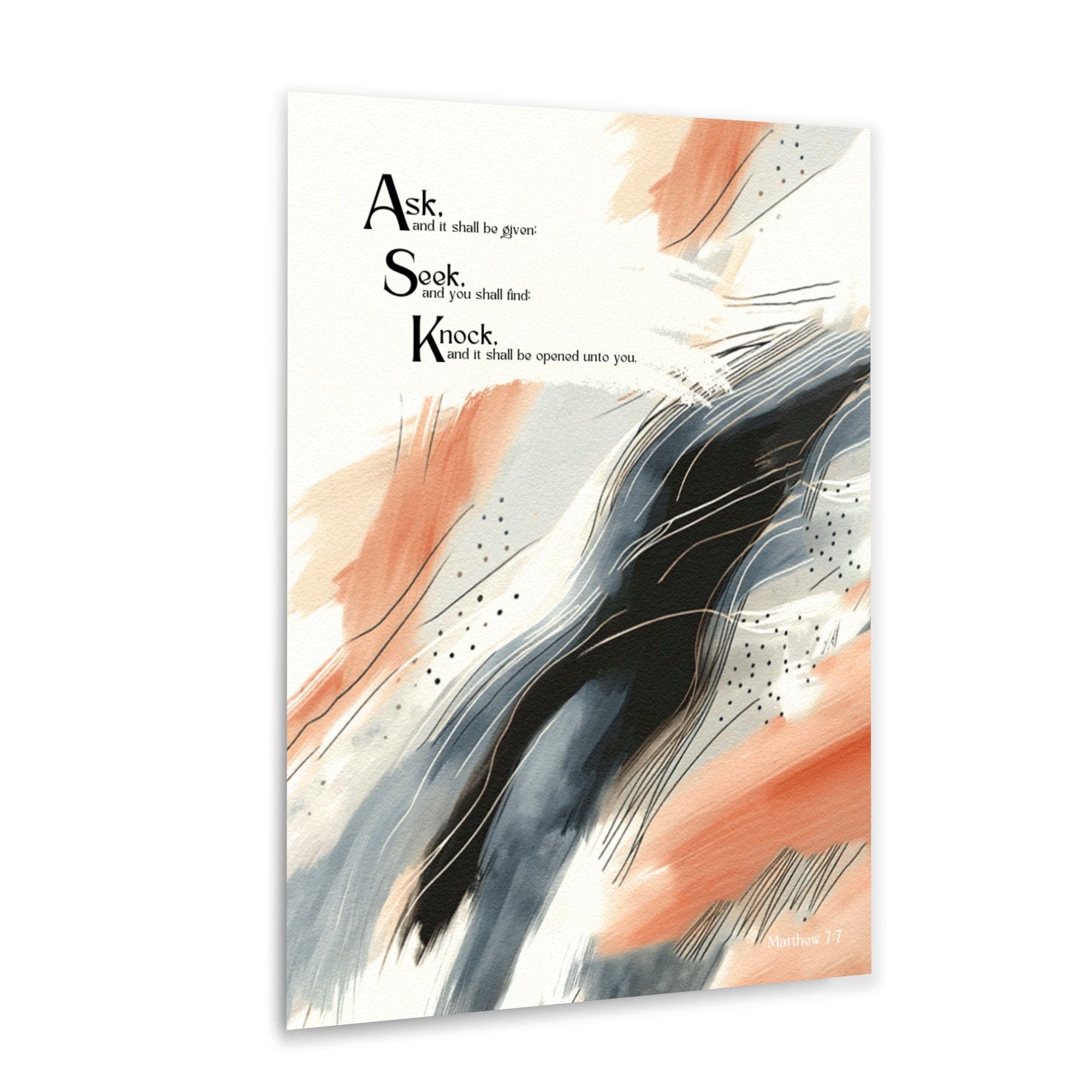 Wall Decor - Giclee Poster Art Print - Ask Seek Knock - Modern Wall Decor