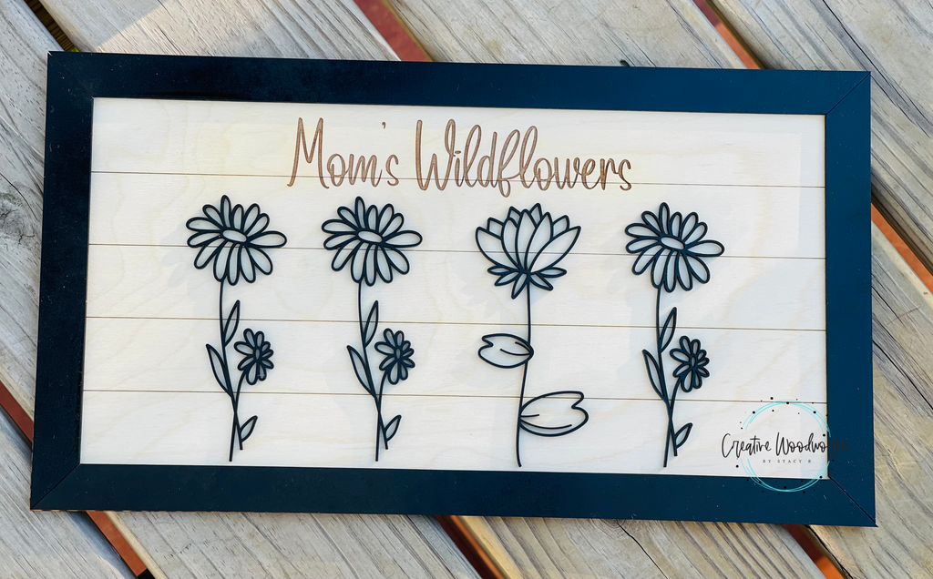 Birth Flower Wood Sign