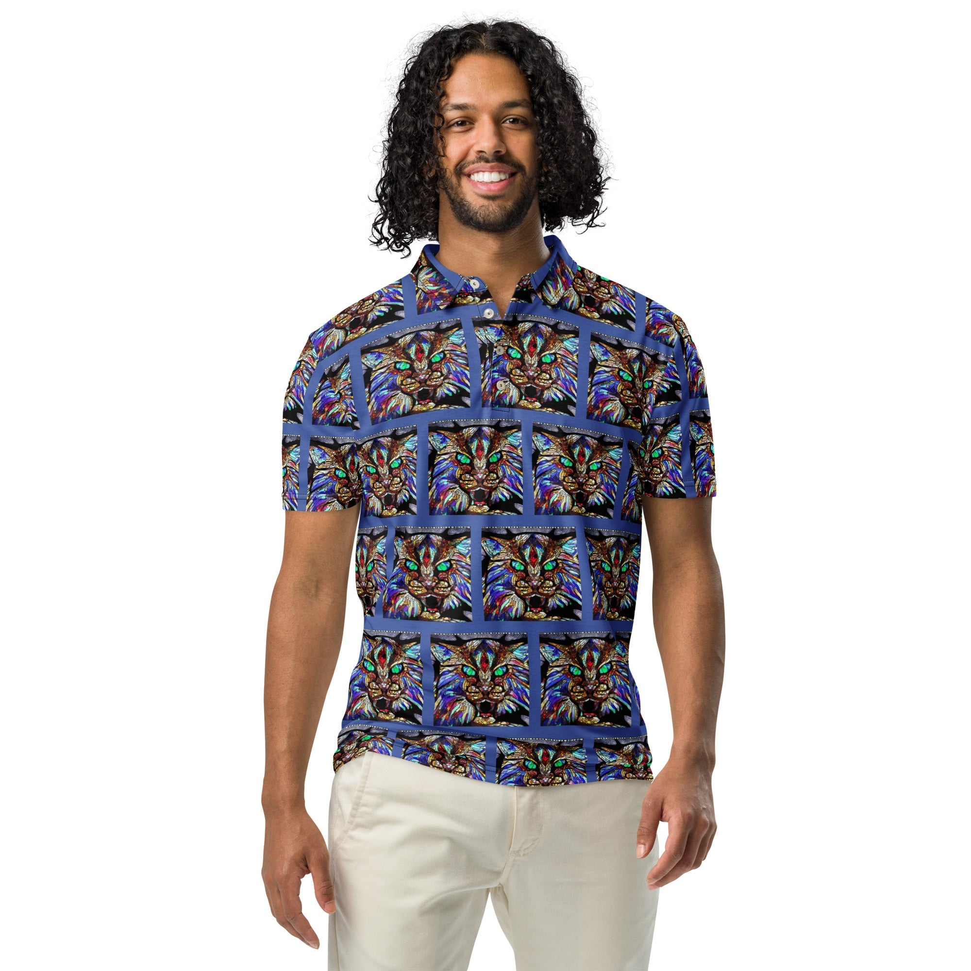 Blue Wildcat Men’s Slim Fit Polo Shirt