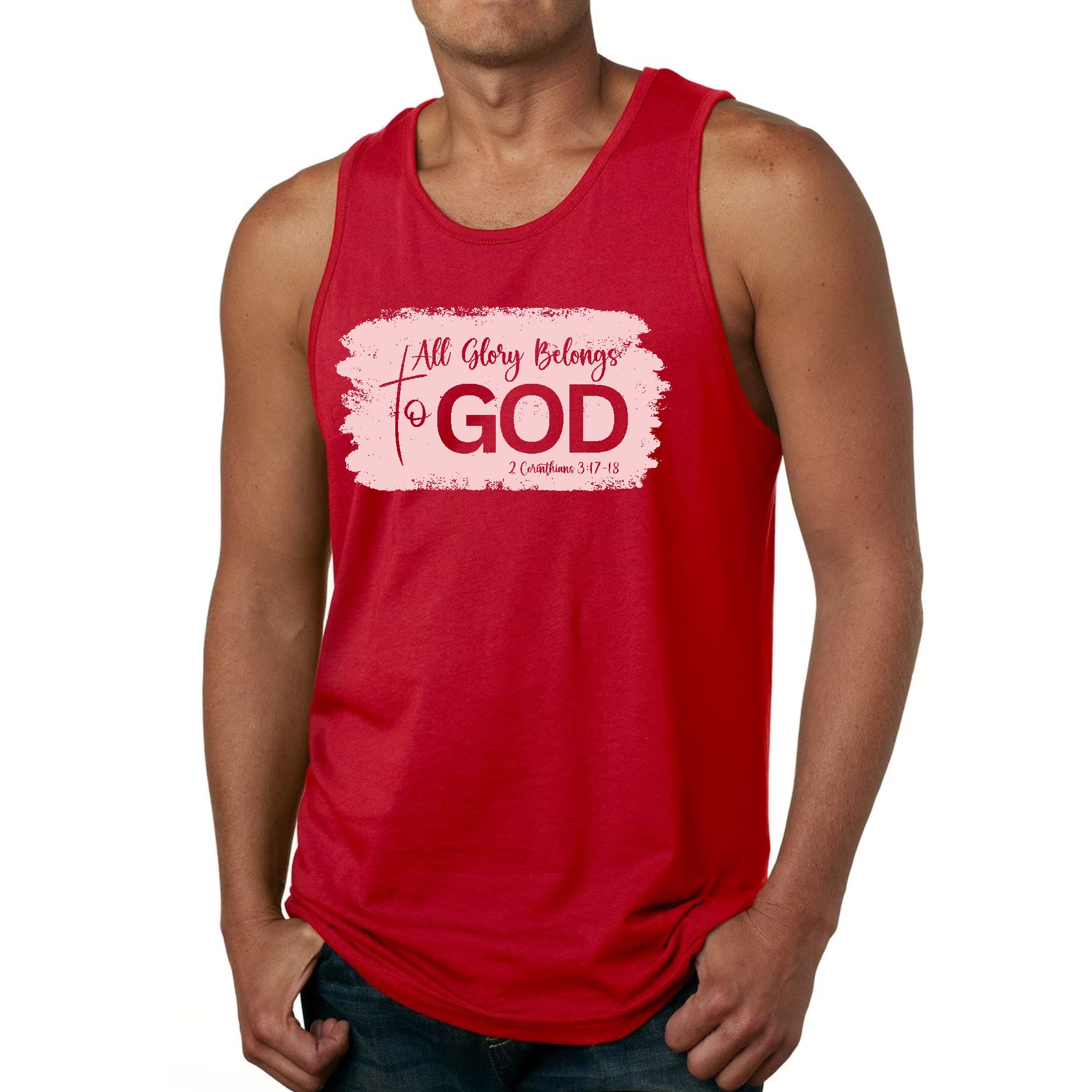 Mens Fitness Tank Top Graphic T-shirt All Glory Belongs to God