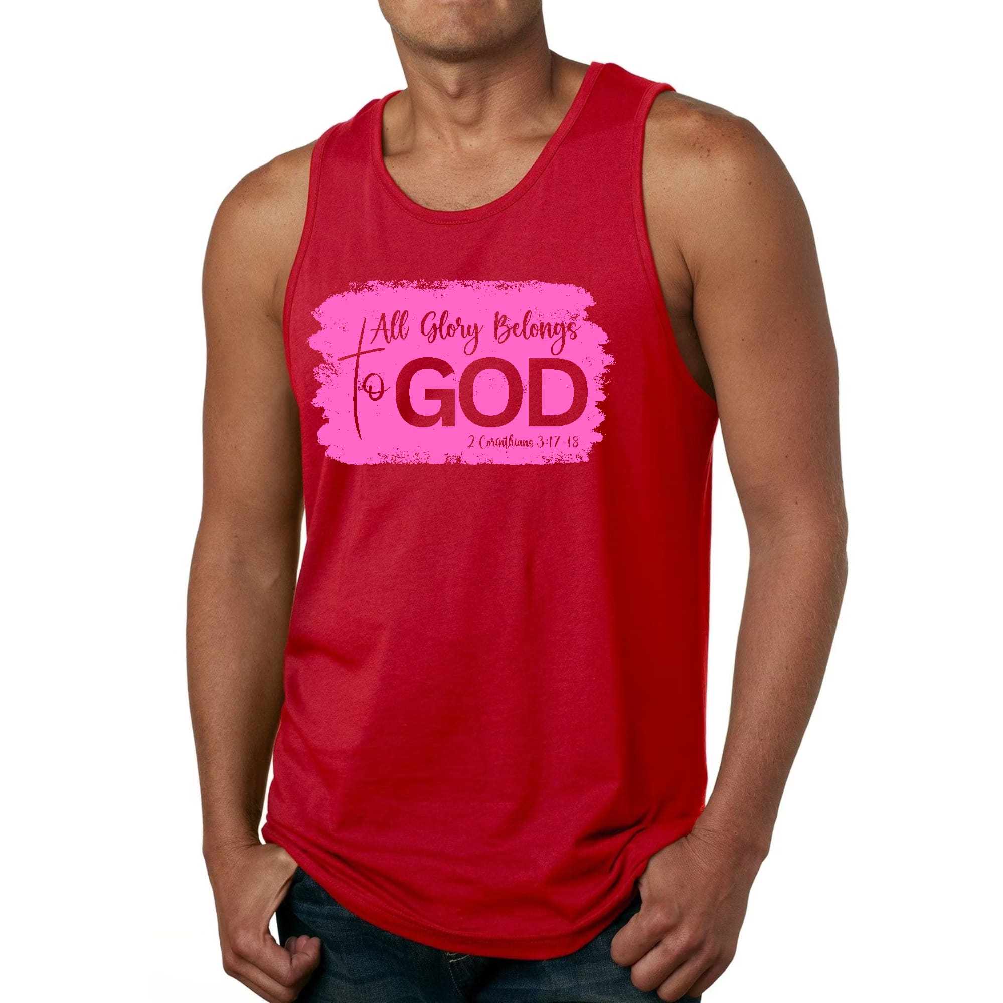 Mens Fitness Tank Top Graphic T-shirt All Glory Belongs to God