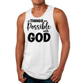 Mens Fitness Tank Top Graphic T-shirt All Things are Possible