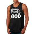 Mens Fitness Tank Top Graphic T-shirt All Things are Possible with God