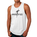 Mens Fitness Tank Top Graphic T-shirt Armor of God Black Illustration