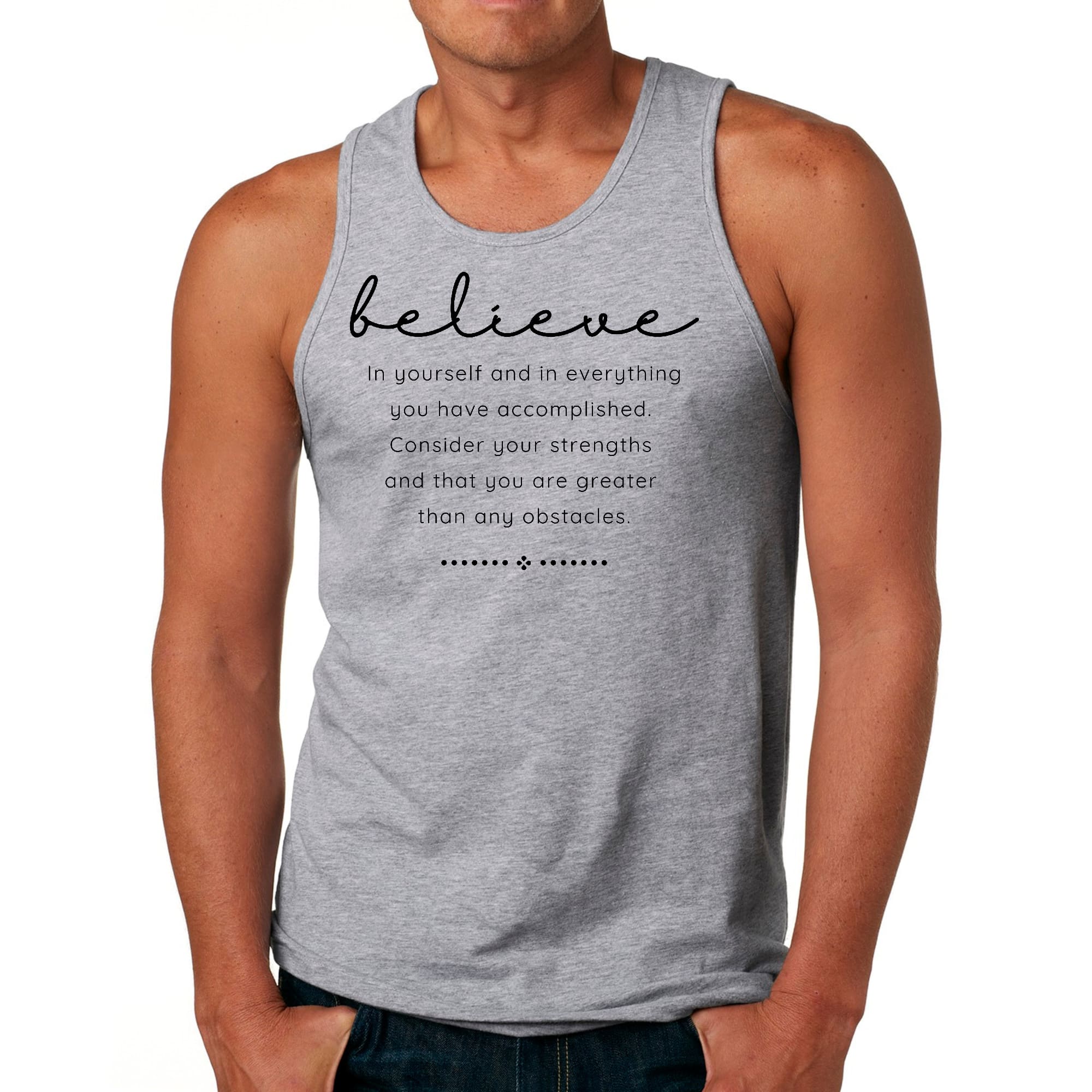 Mens Fitness Tank Top Graphic T-shirt Believe in Yourself