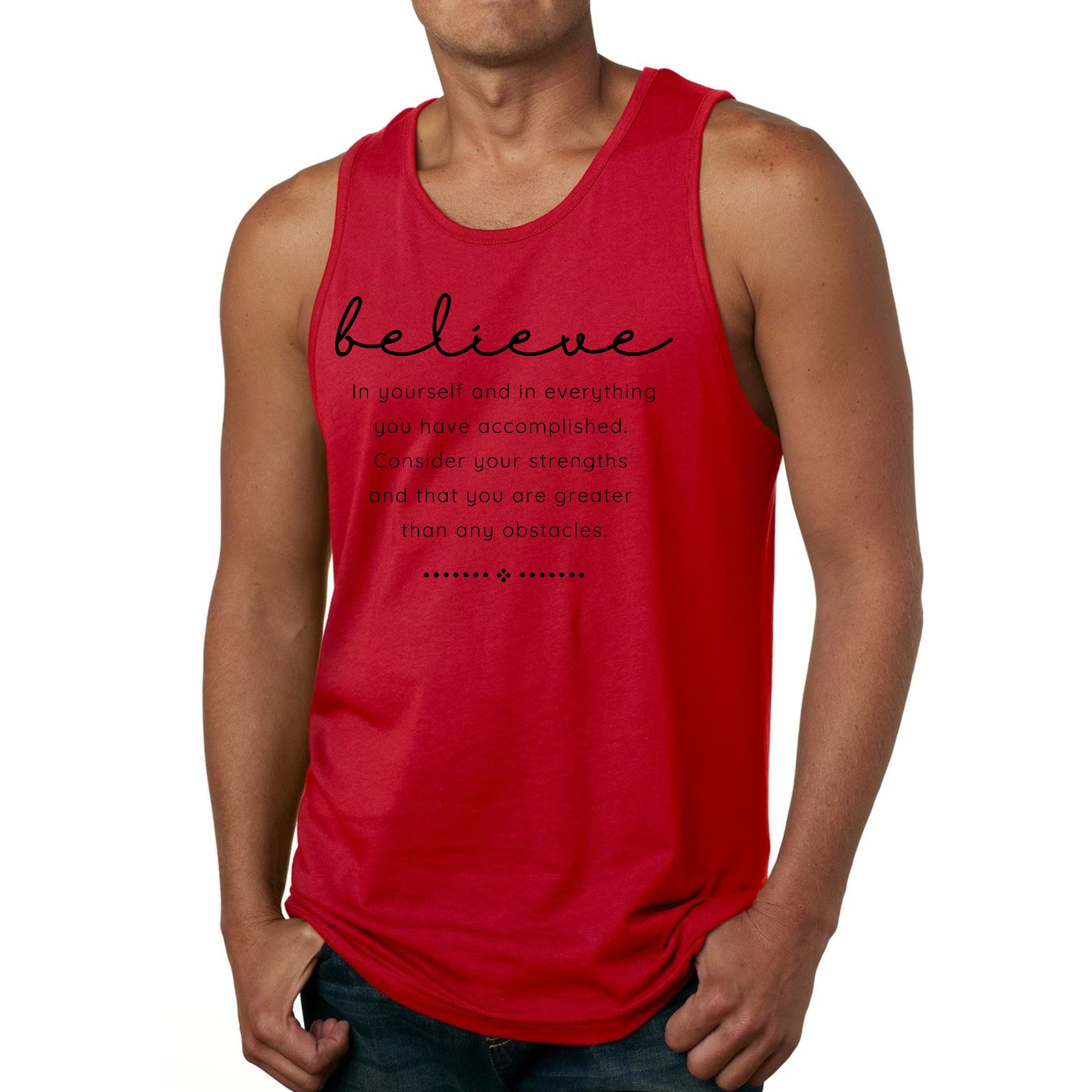 Mens Fitness Tank Top Graphic T-shirt Believe in Yourself