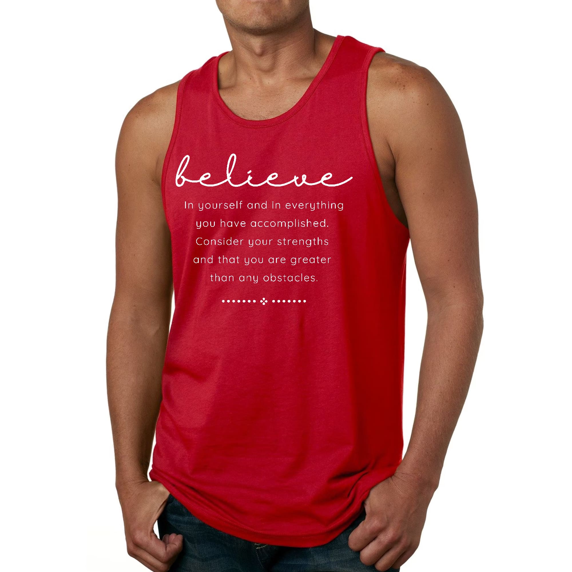 Mens Fitness Tank Top Graphic T-shirt Believe in Yourself