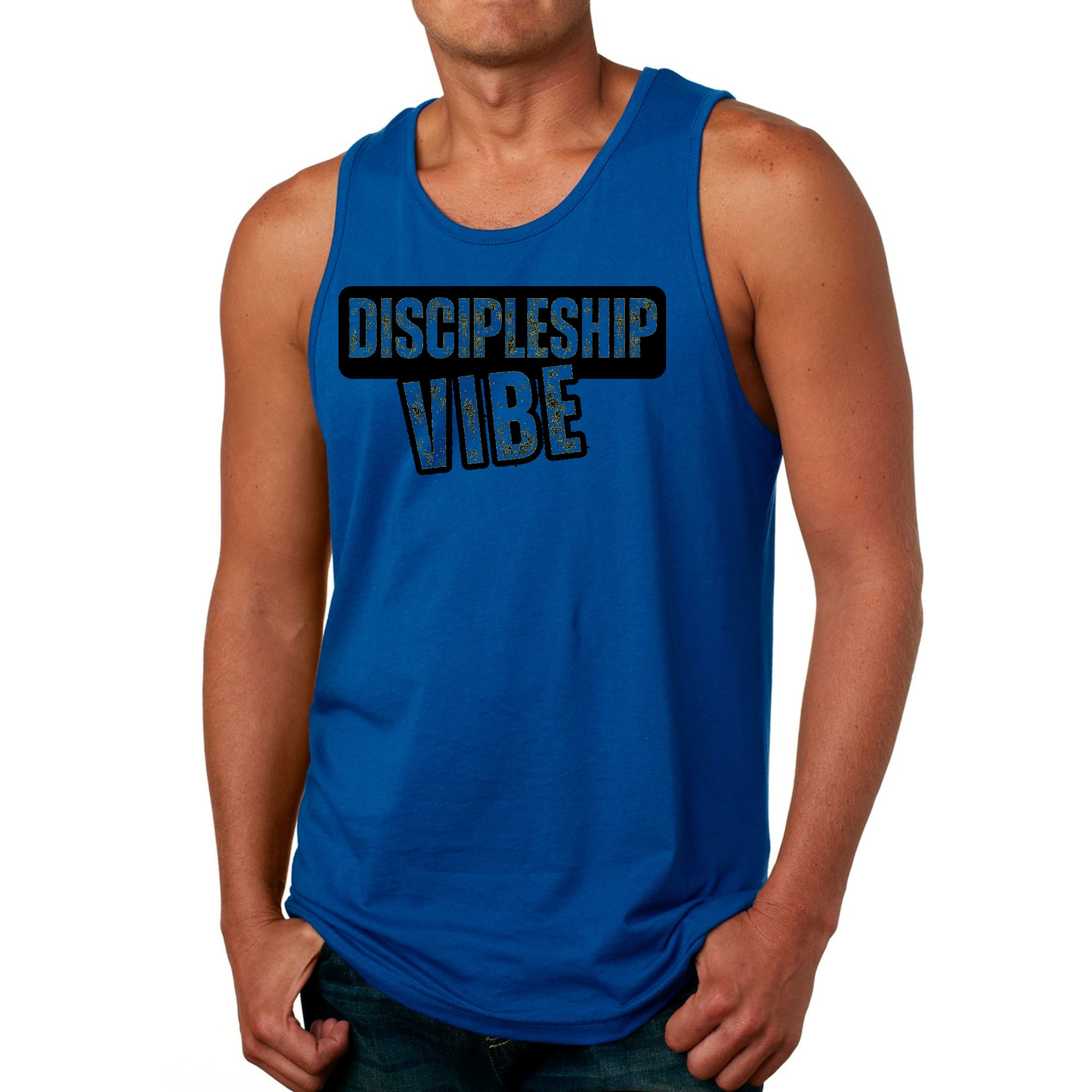Mens Fitness Tank Top Graphic T-shirt Discipleship Vibe