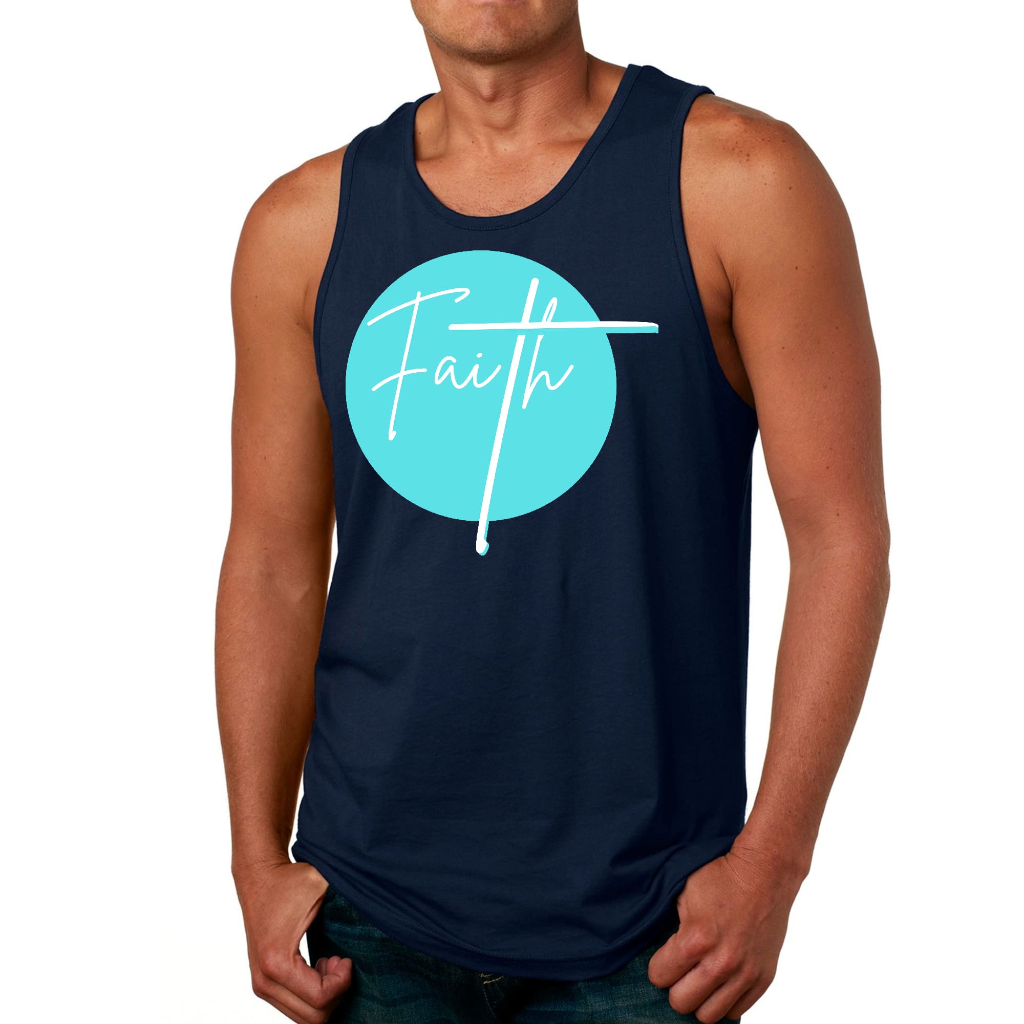 Mens Fitness Tank Top Graphic T-shirt Faith - Christian Affirmation