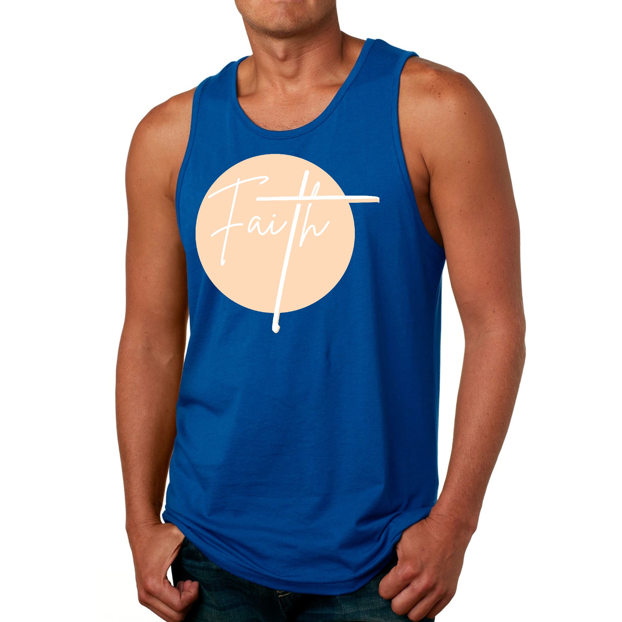 Mens Fitness Tank Top Graphic T-shirt Faith - Christian Affirmation