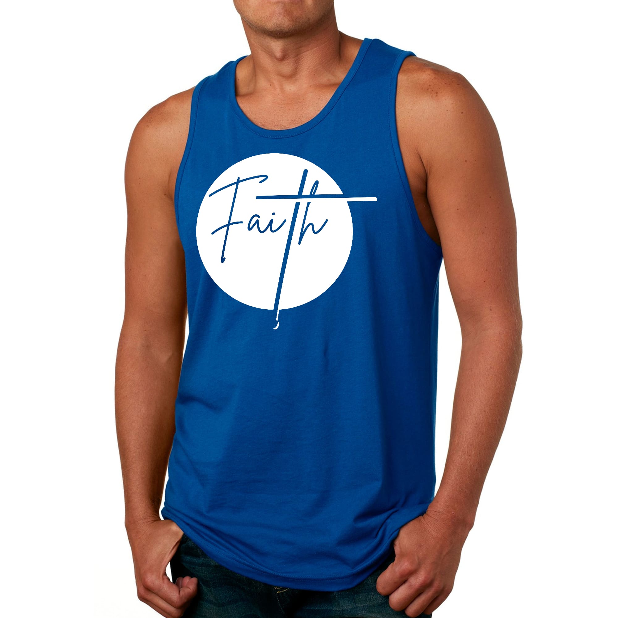 Mens Fitness Tank Top Graphic T-shirt Faith