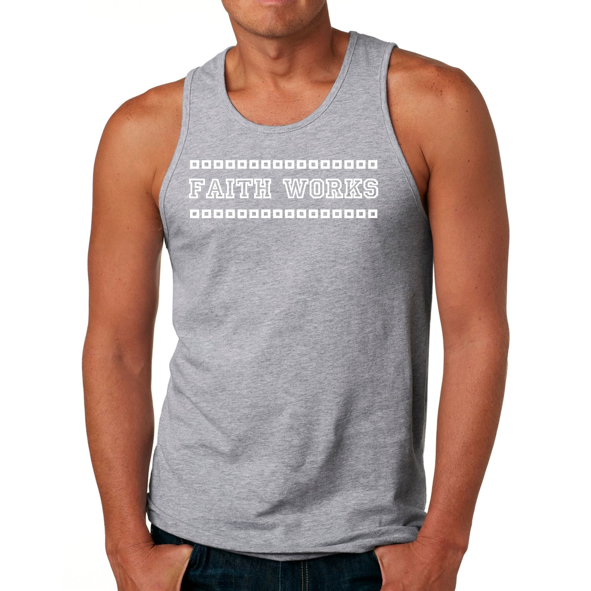 Mens Fitness Tank Top Graphic T-shirt Faith Works