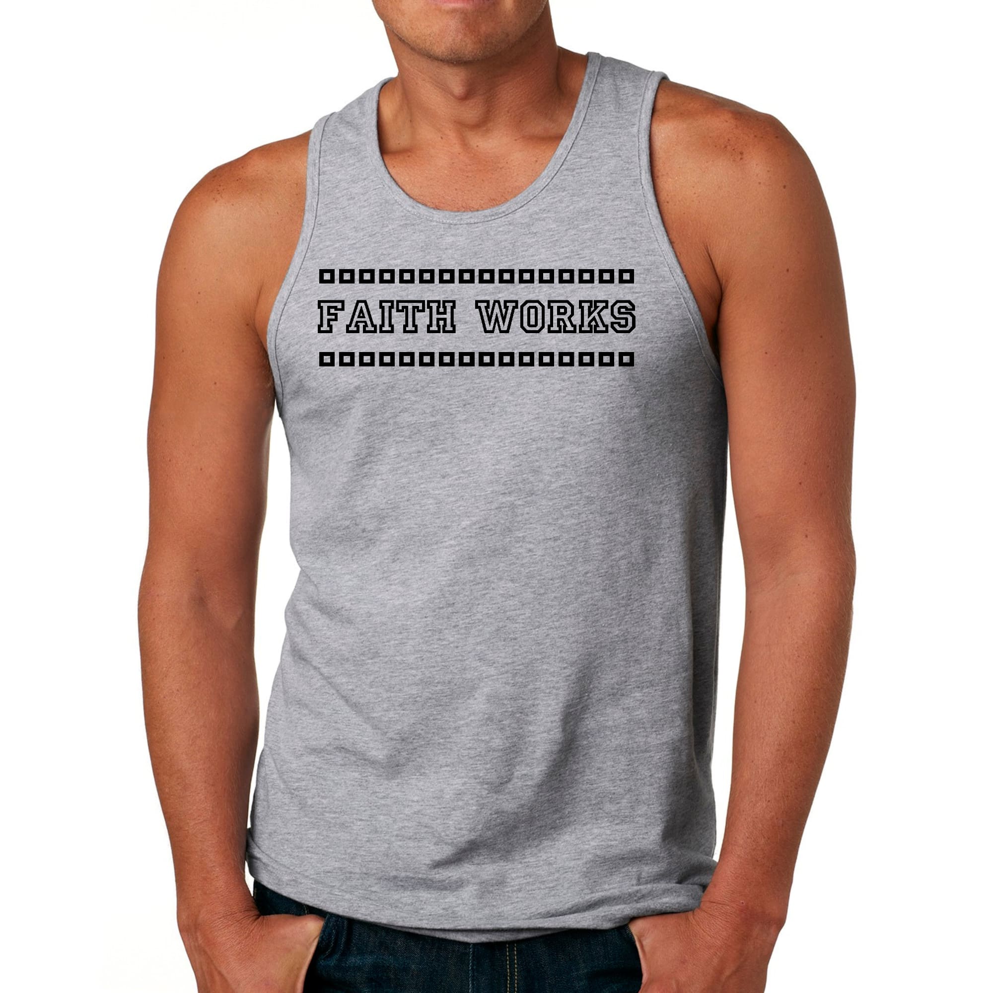 Mens Fitness Tank Top Graphic T-shirt Faith Works