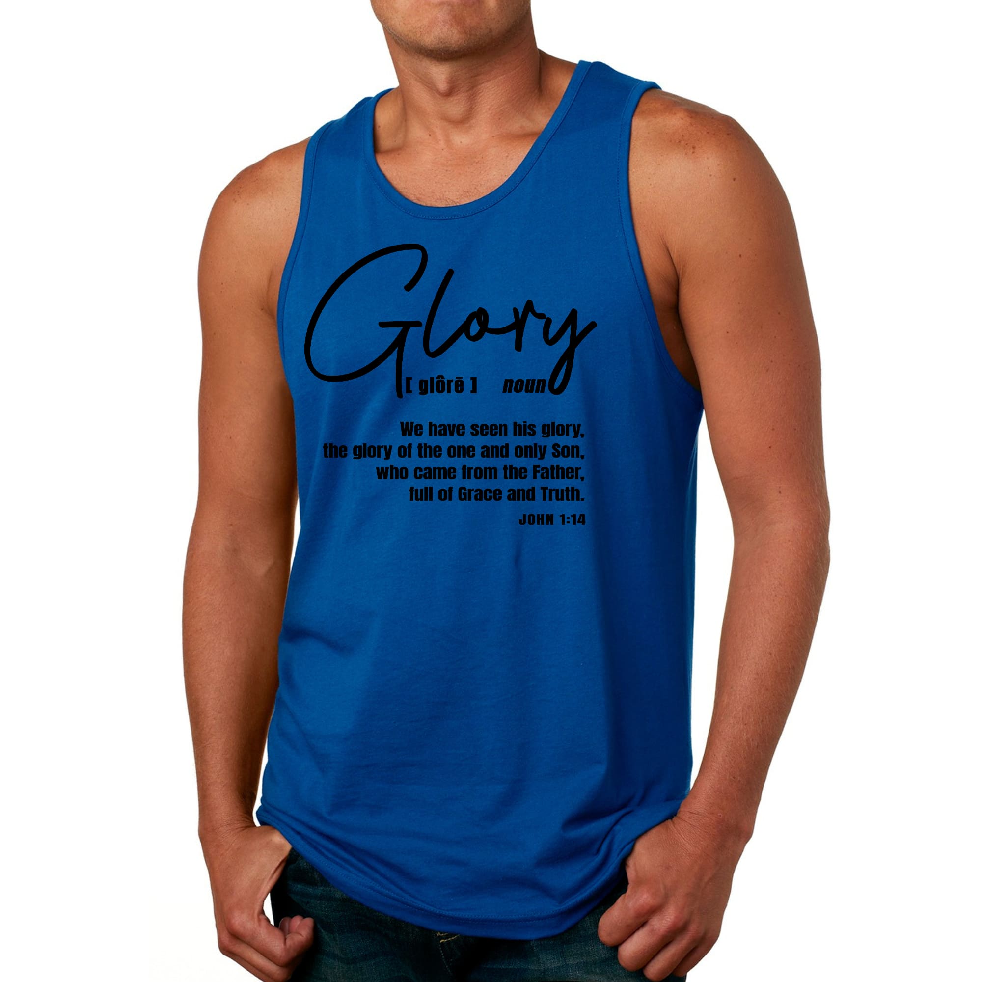 Mens Fitness Tank Top Graphic T-shirt Glory - Christian Inspiration
