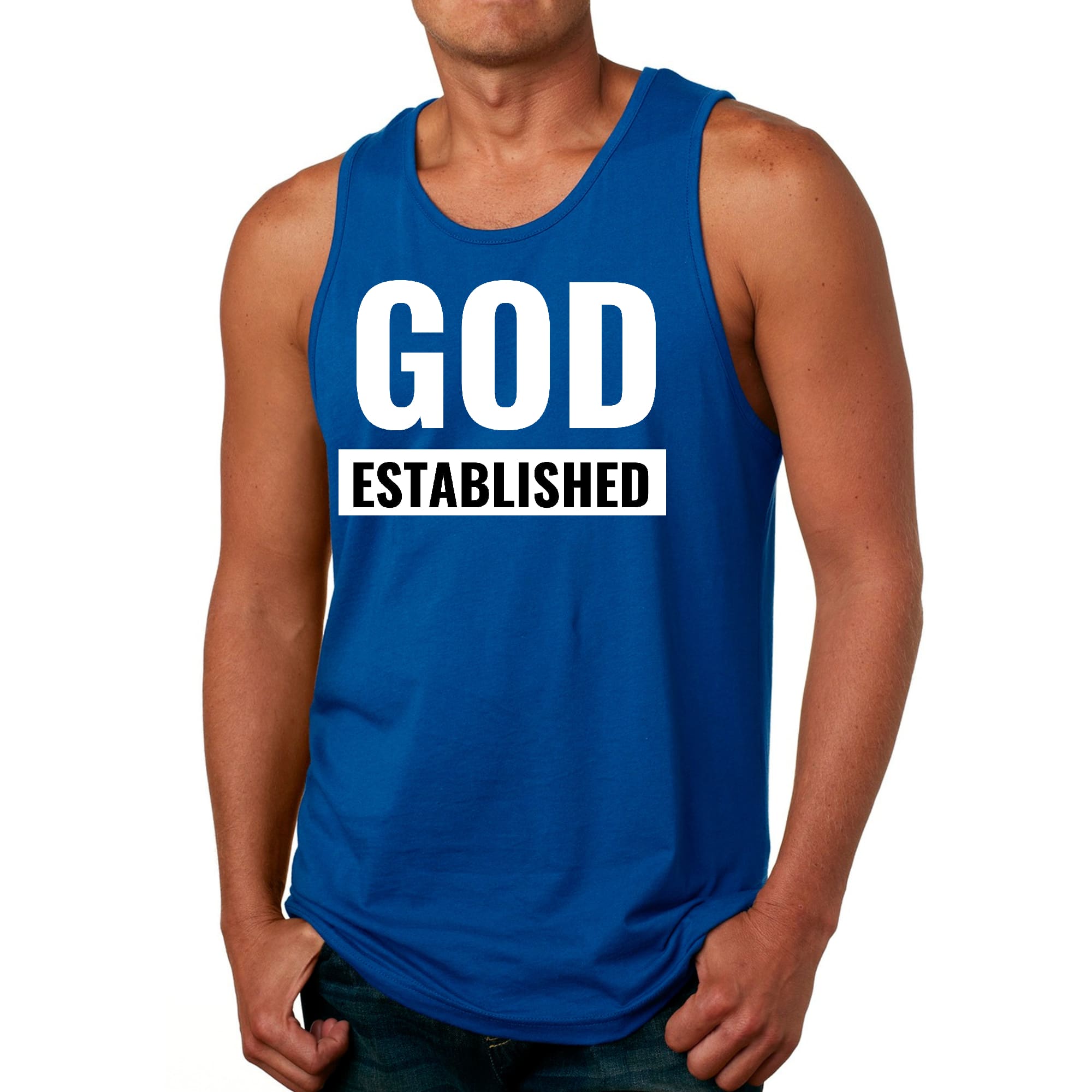 Mens Fitness Tank Top Graphic T-shirt God Established