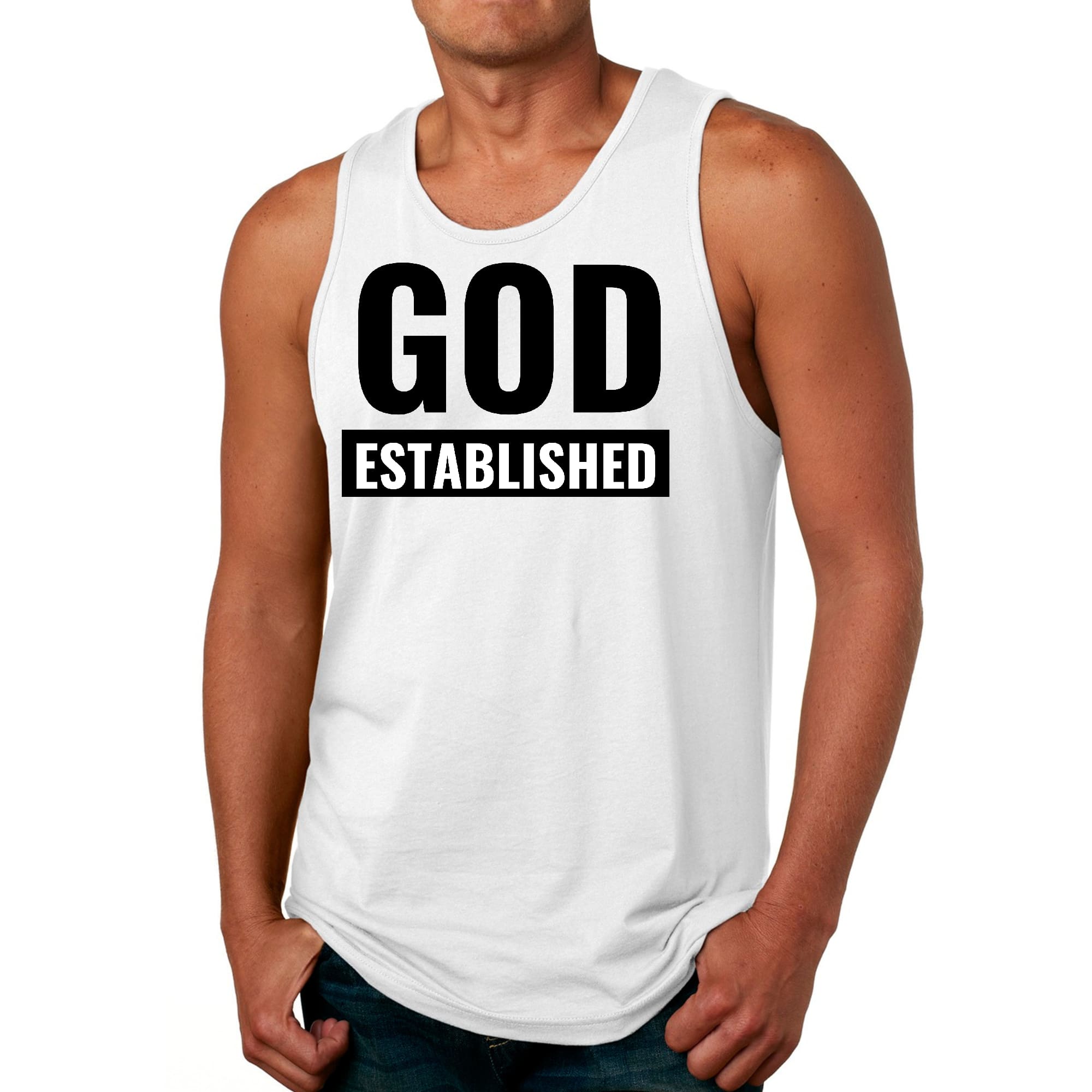 Mens Fitness Tank Top Graphic T-shirt God Established