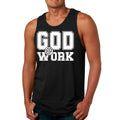 Mens Fitness Tank Top Graphic T-shirt God @ Work Print