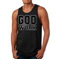 Mens Fitness Tank Top Graphic T-shirt God @ Work Print