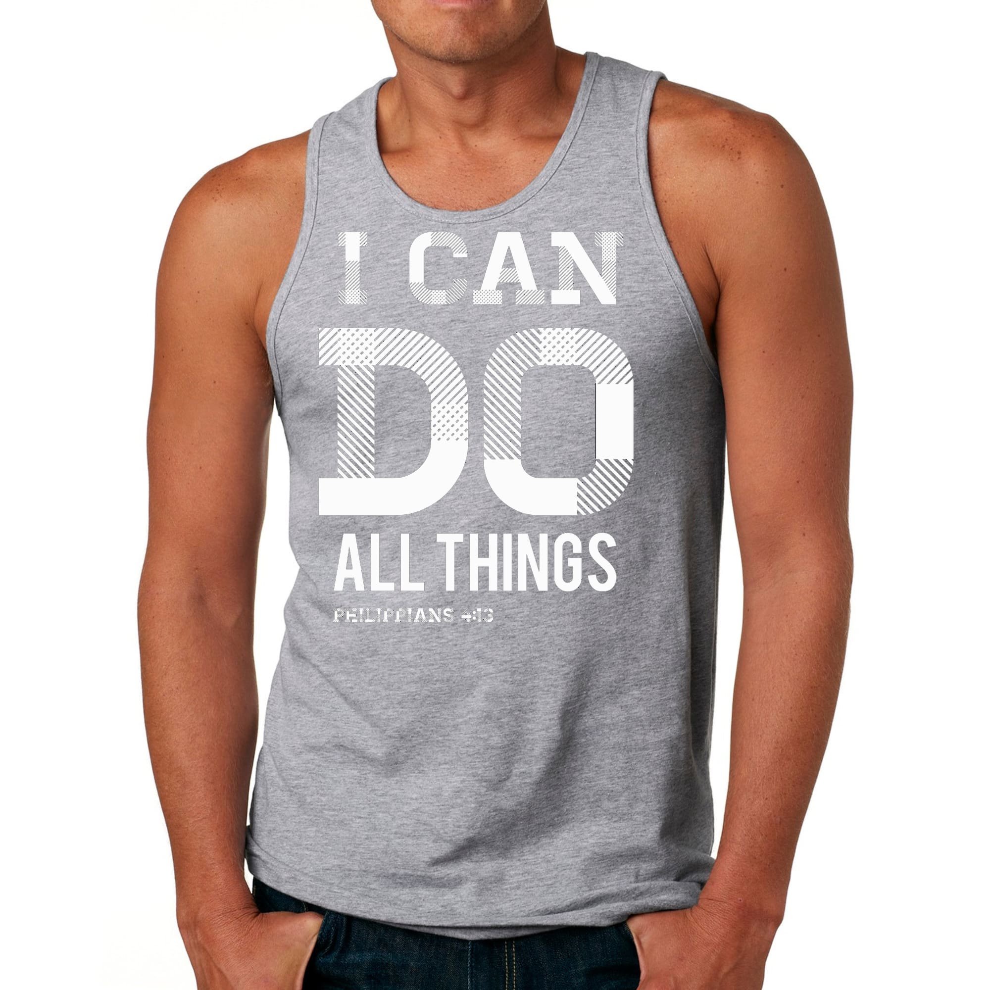 Mens Fitness Tank Top Graphic T-shirt i can do All Things Philippians