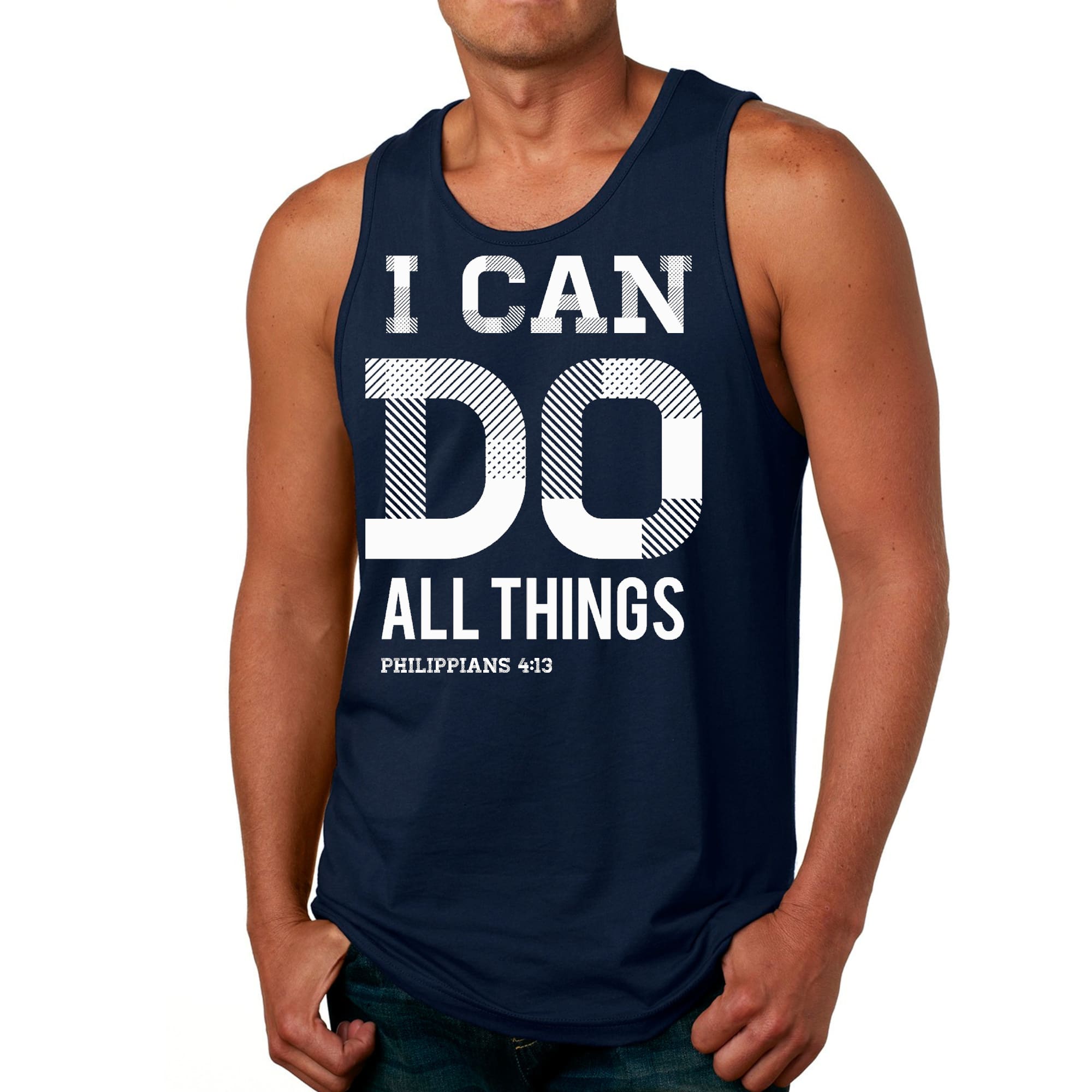 Mens Fitness Tank Top Graphic T-shirt i can do All Things Philippians