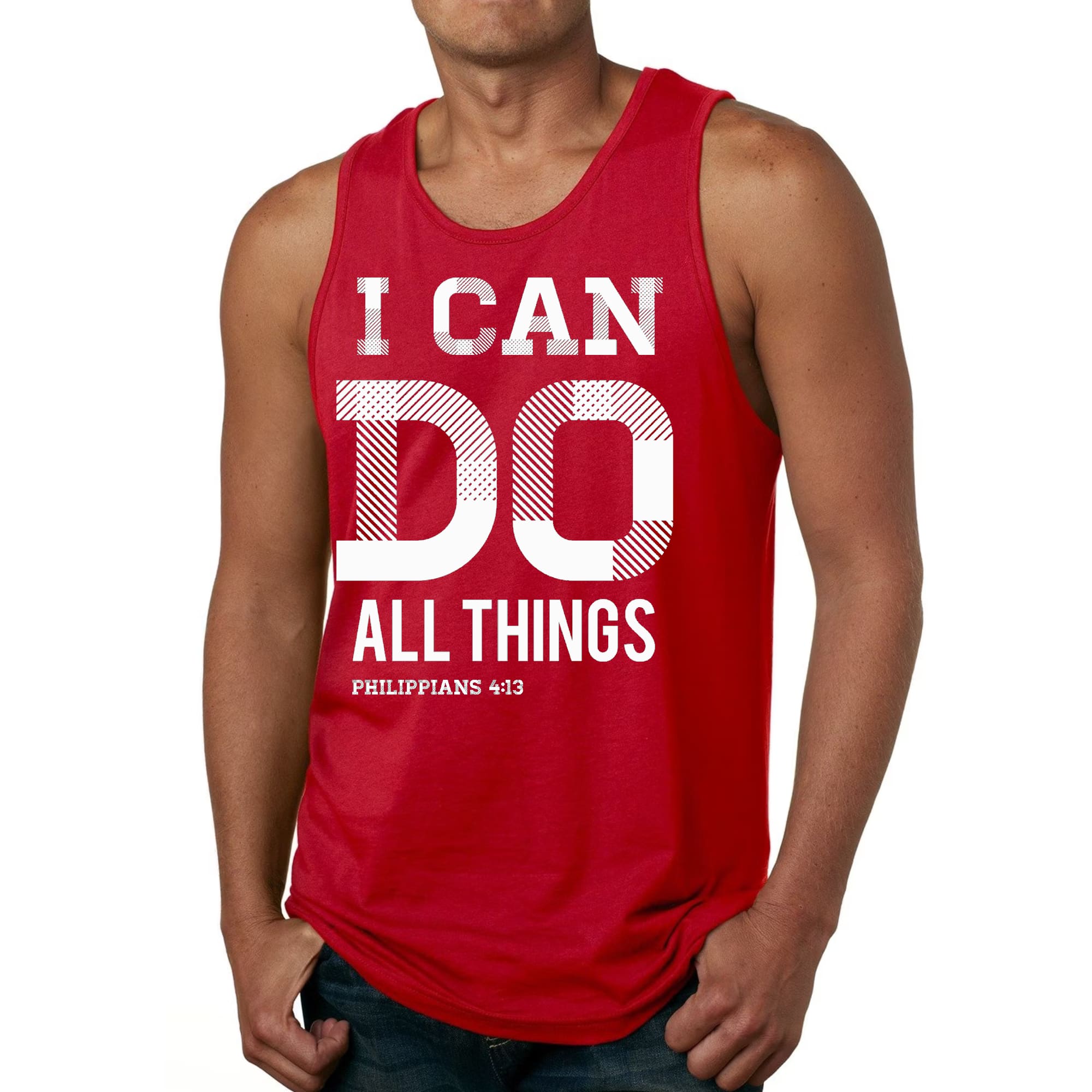 Mens Fitness Tank Top Graphic T-shirt i can do All Things Philippians