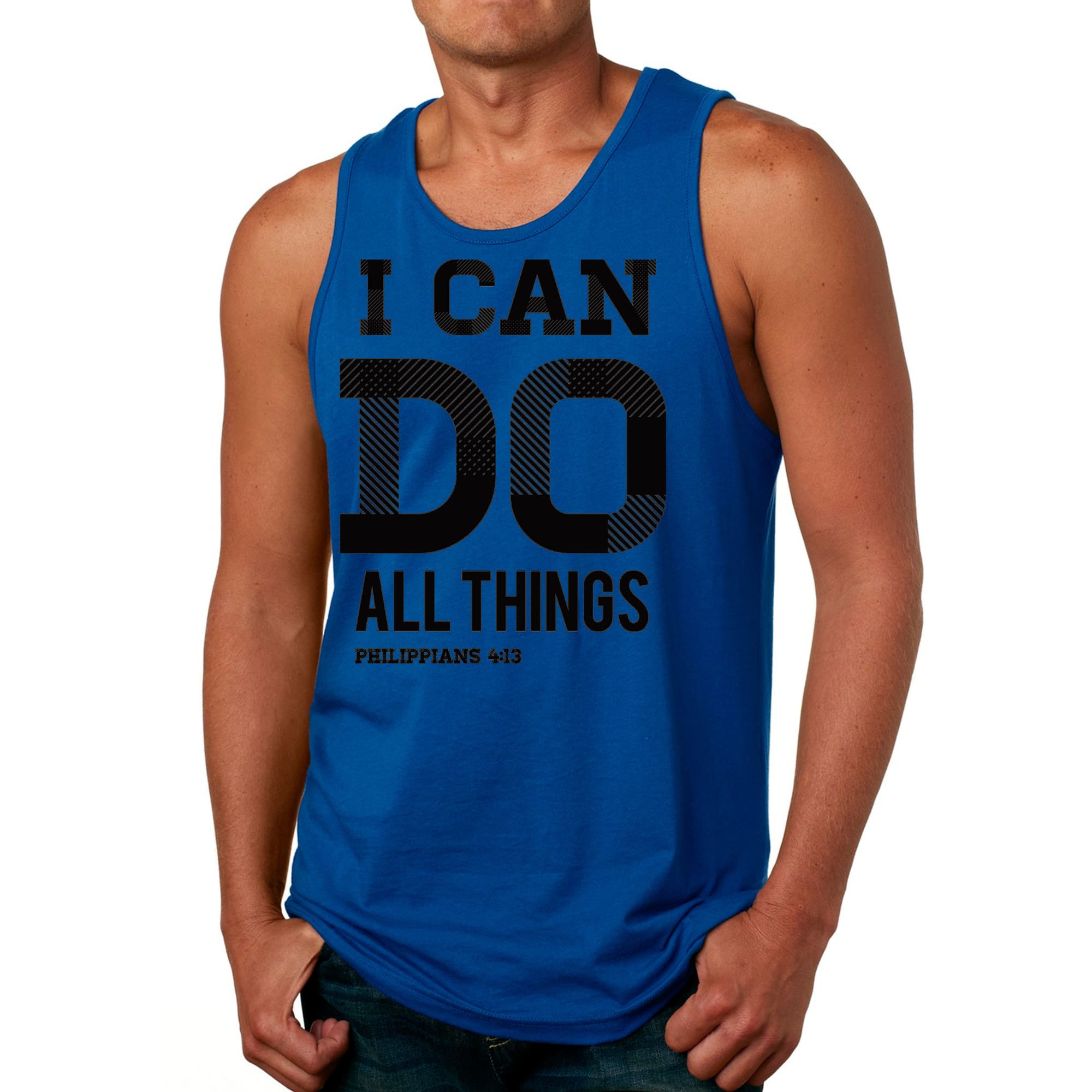 Mens Fitness Tank Top Graphic T-shirt i can do All Things Philippians