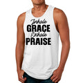 Mens Fitness Tank Top Graphic T-shirt Inhale Grace Exhale Praise