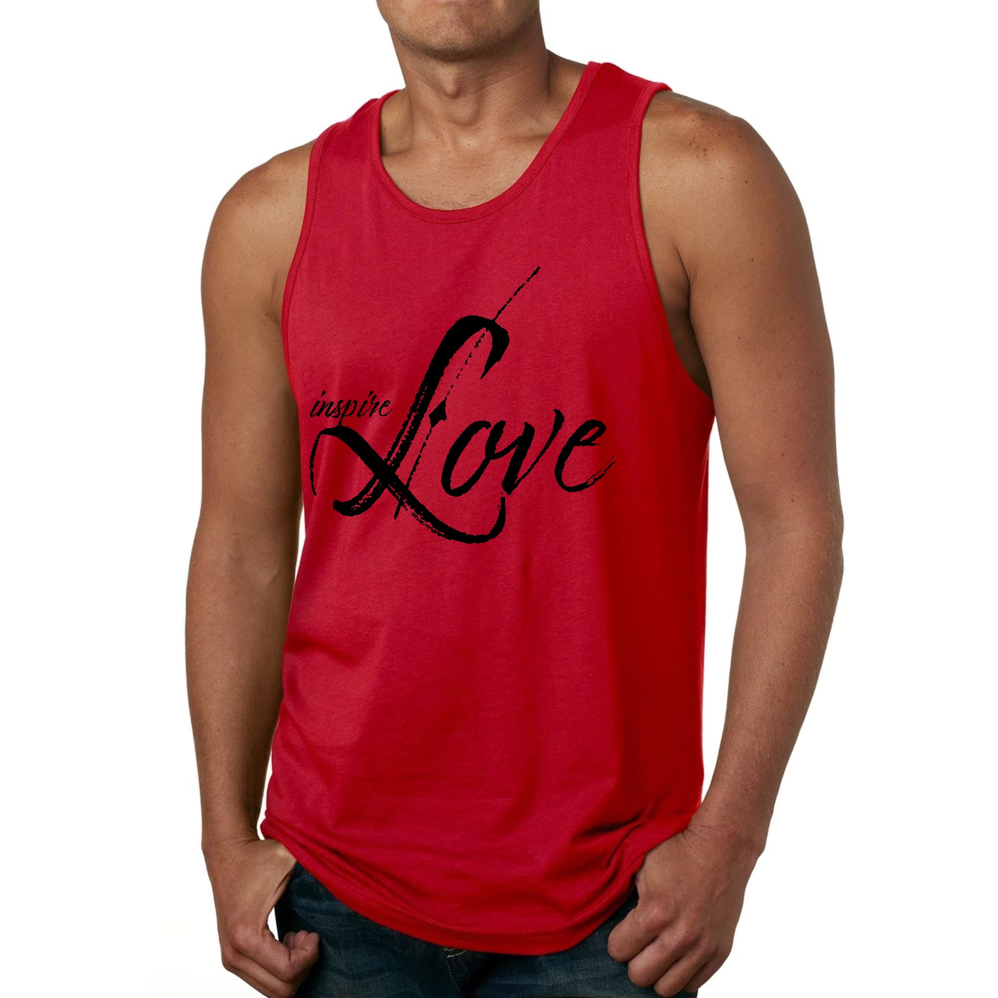 Mens Fitness Tank Top Graphic T-shirt Inspire Love