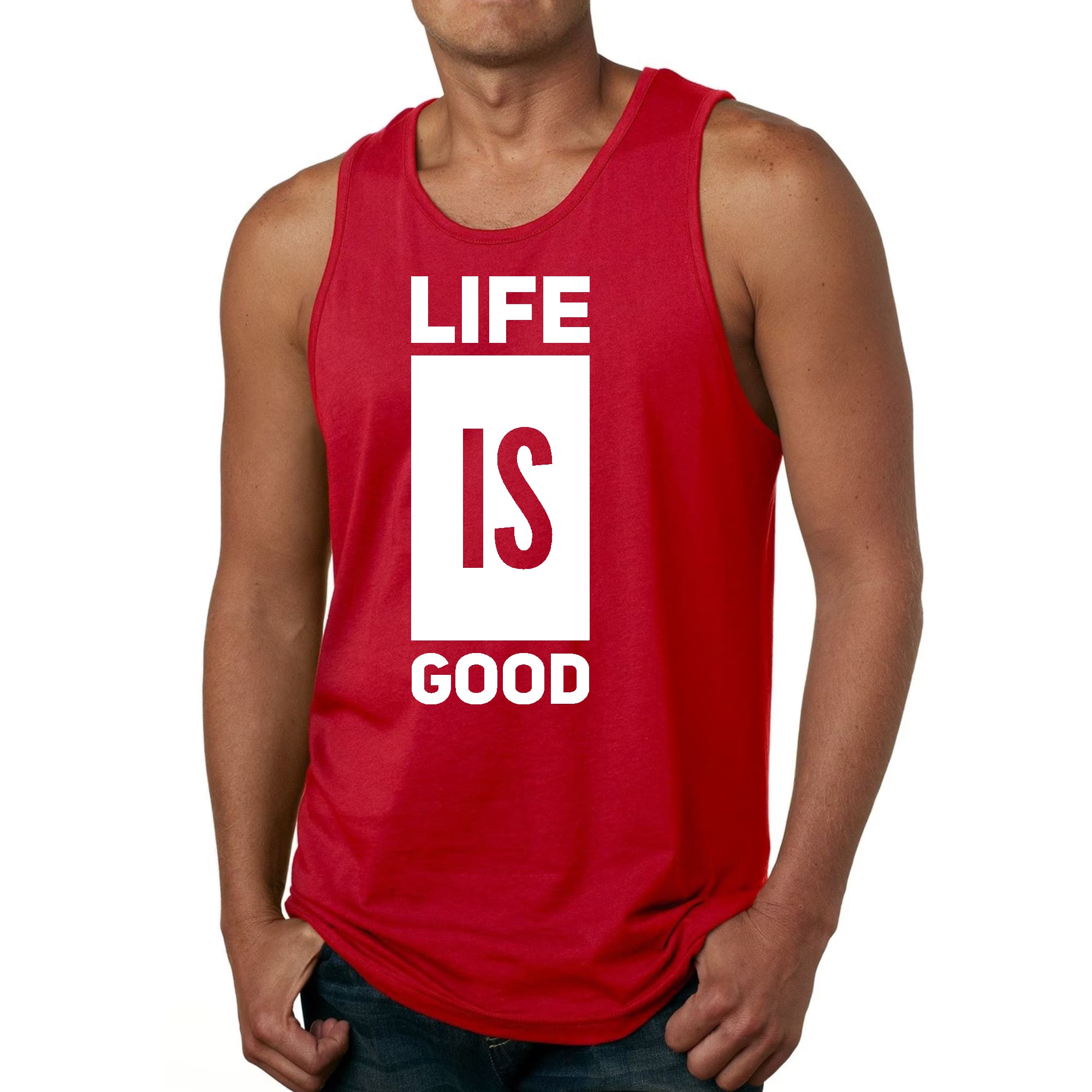 Mens Fitness Tank Top Graphic T-shirt Life is Good
