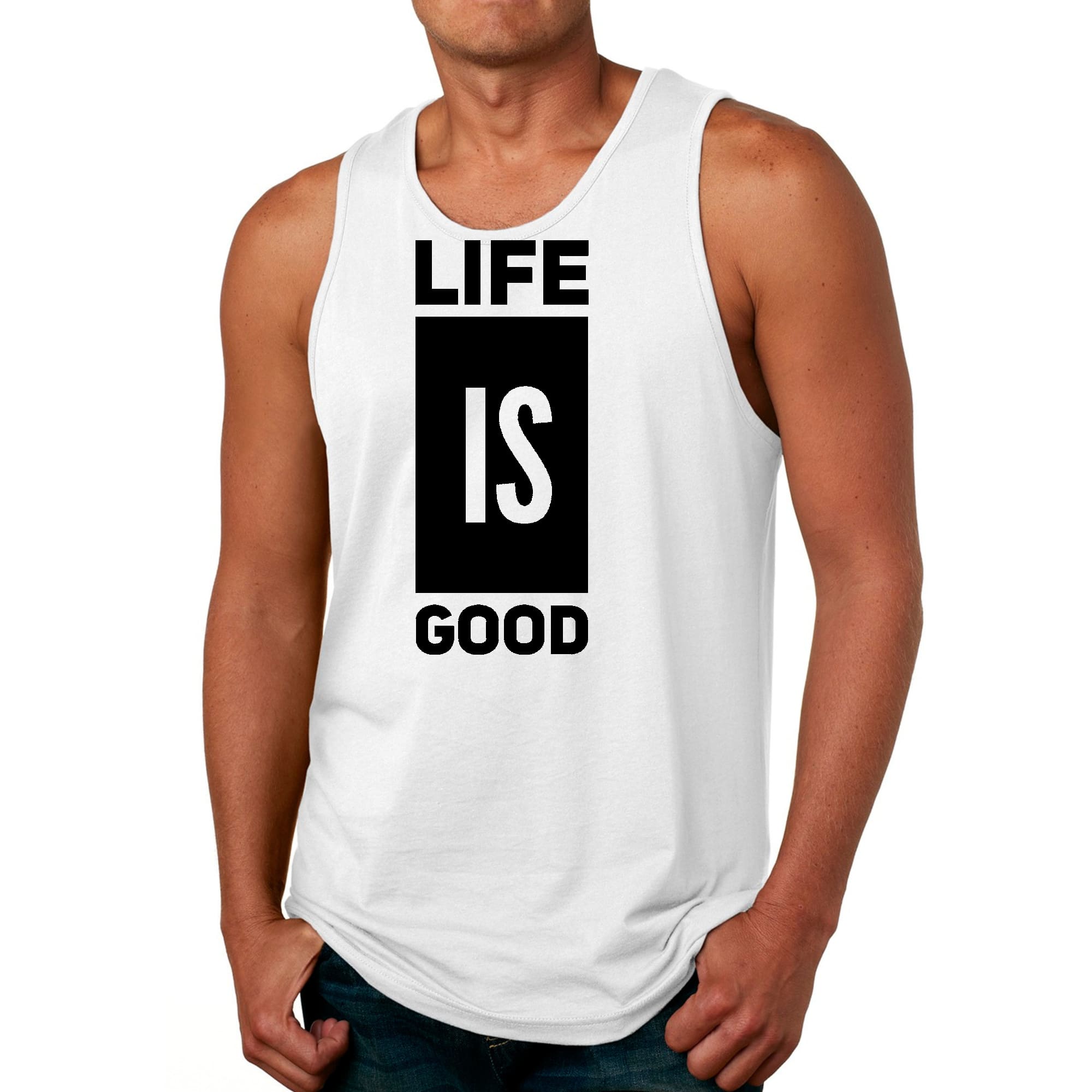 Mens Fitness Tank Top Graphic T-shirt Life is Good