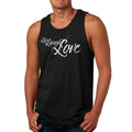 Mens Fitness Tank Top Graphic T-shirt Live Laugh Love Light Grey