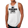 Mens Fitness Tank Top Graphic T-shirt my Redeemer Lives Print