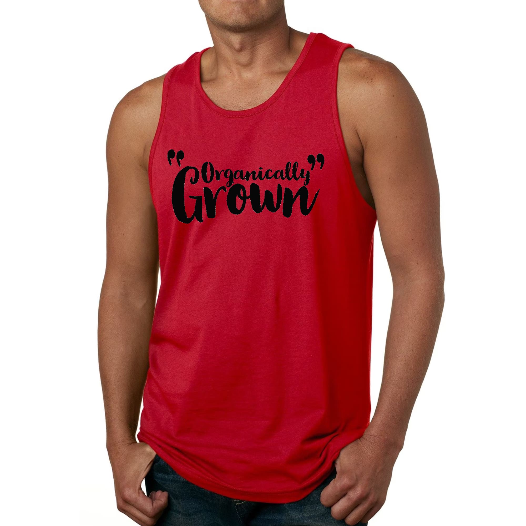 Mens Fitness Tank Top Graphic T-shirt Organically Grown - Affirmation
