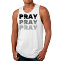 Mens Fitness Tank Top Graphic T-shirt Pray on it Over it Through