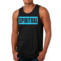 Mens Fitness Tank Top Graphic T-shirt Spiritual Light Blue Print