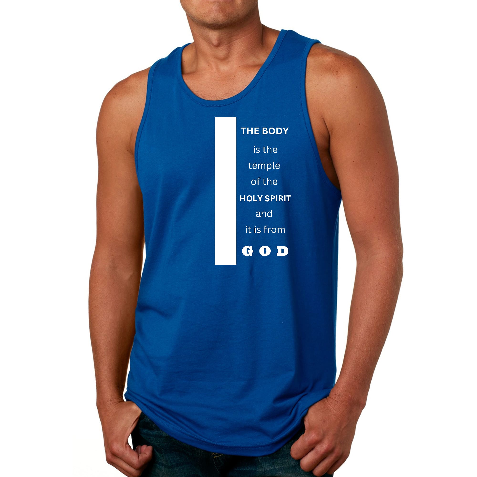 Mens Fitness Tank Top Graphic T-shirt the Body is the Temple