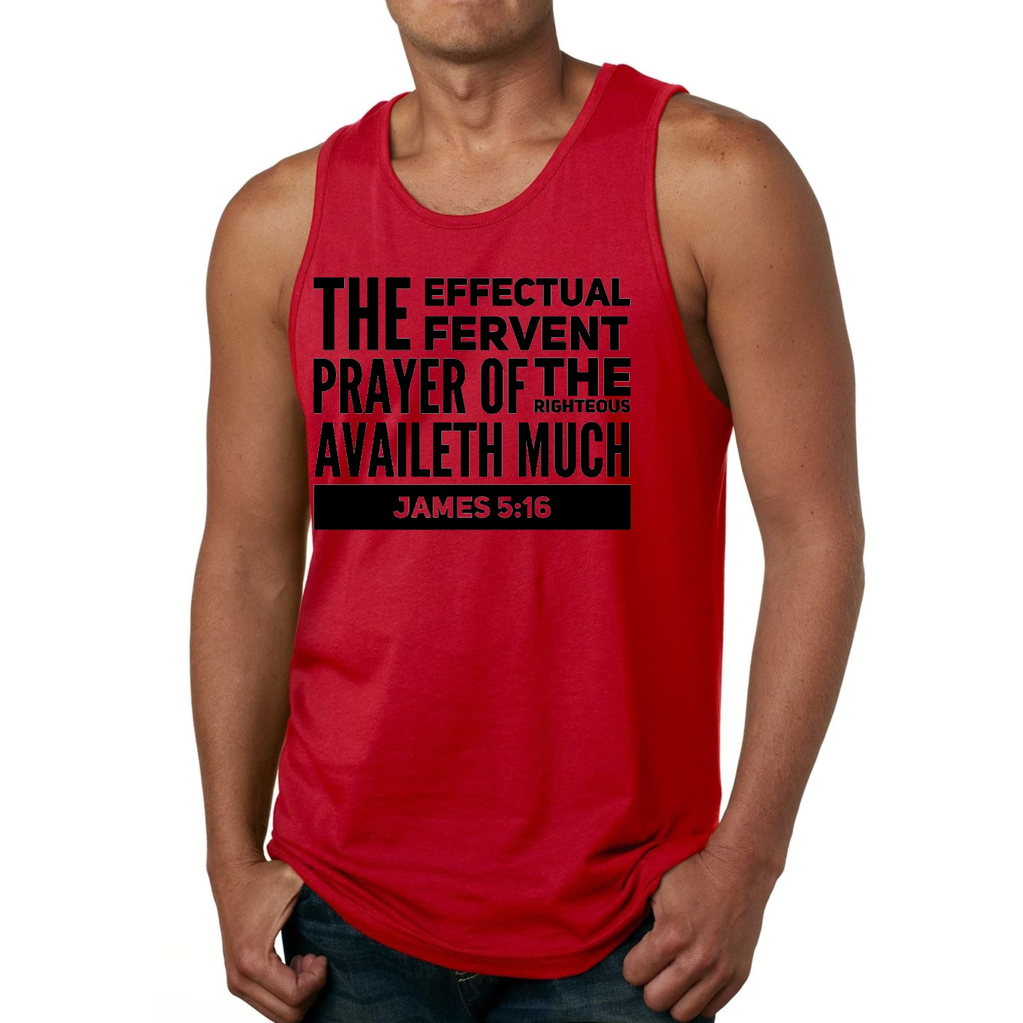 Mens Fitness Tank Top Graphic T-shirt the Effectual Fervent Prayer