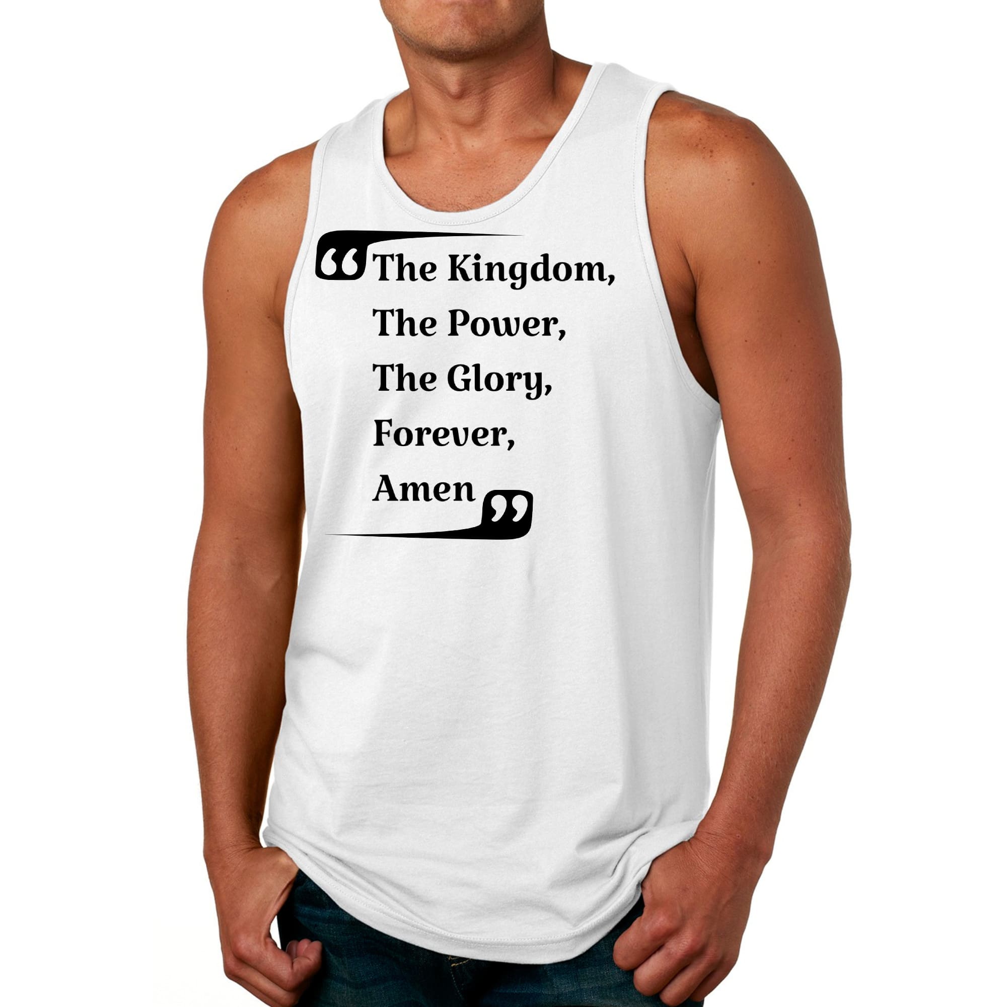 Mens Fitness Tank Top Graphic T-shirt the Kingdom the Power the Glory
