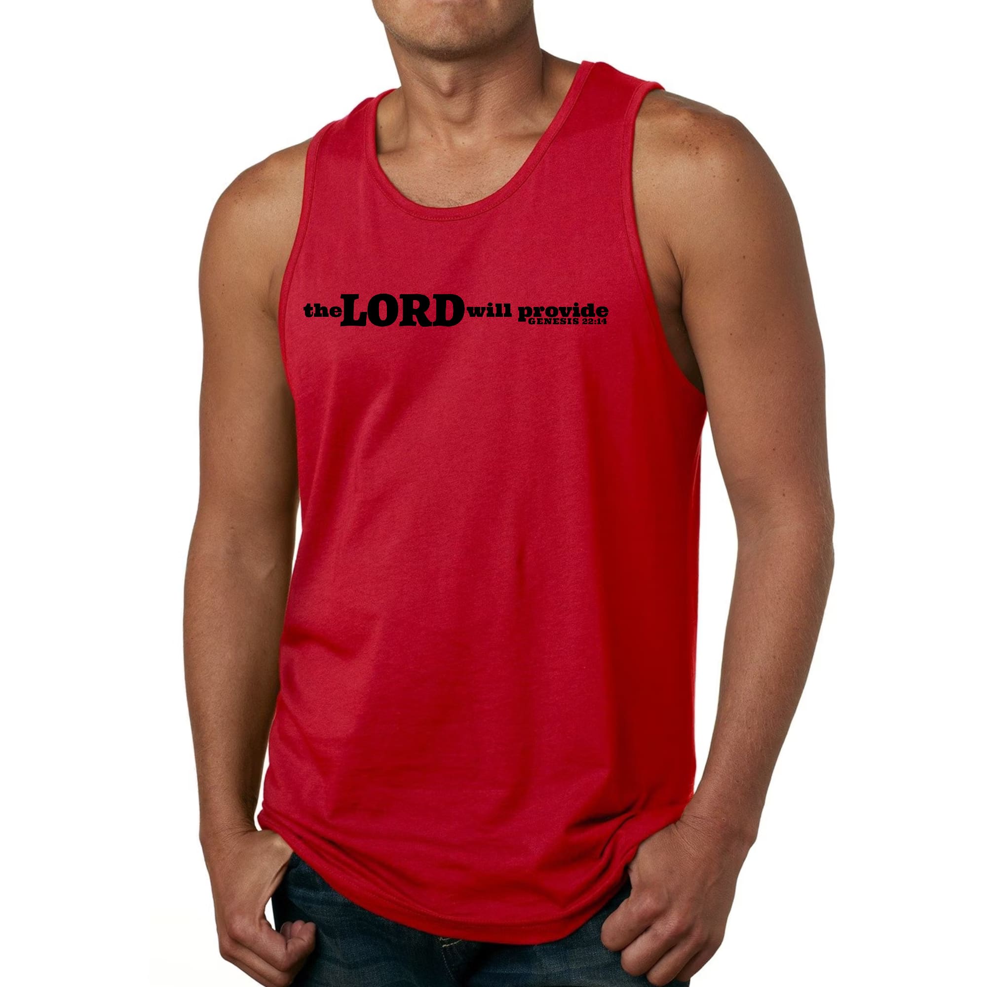 Mens Fitness Tank Top Graphic T-shirt the Lord will Provide Print