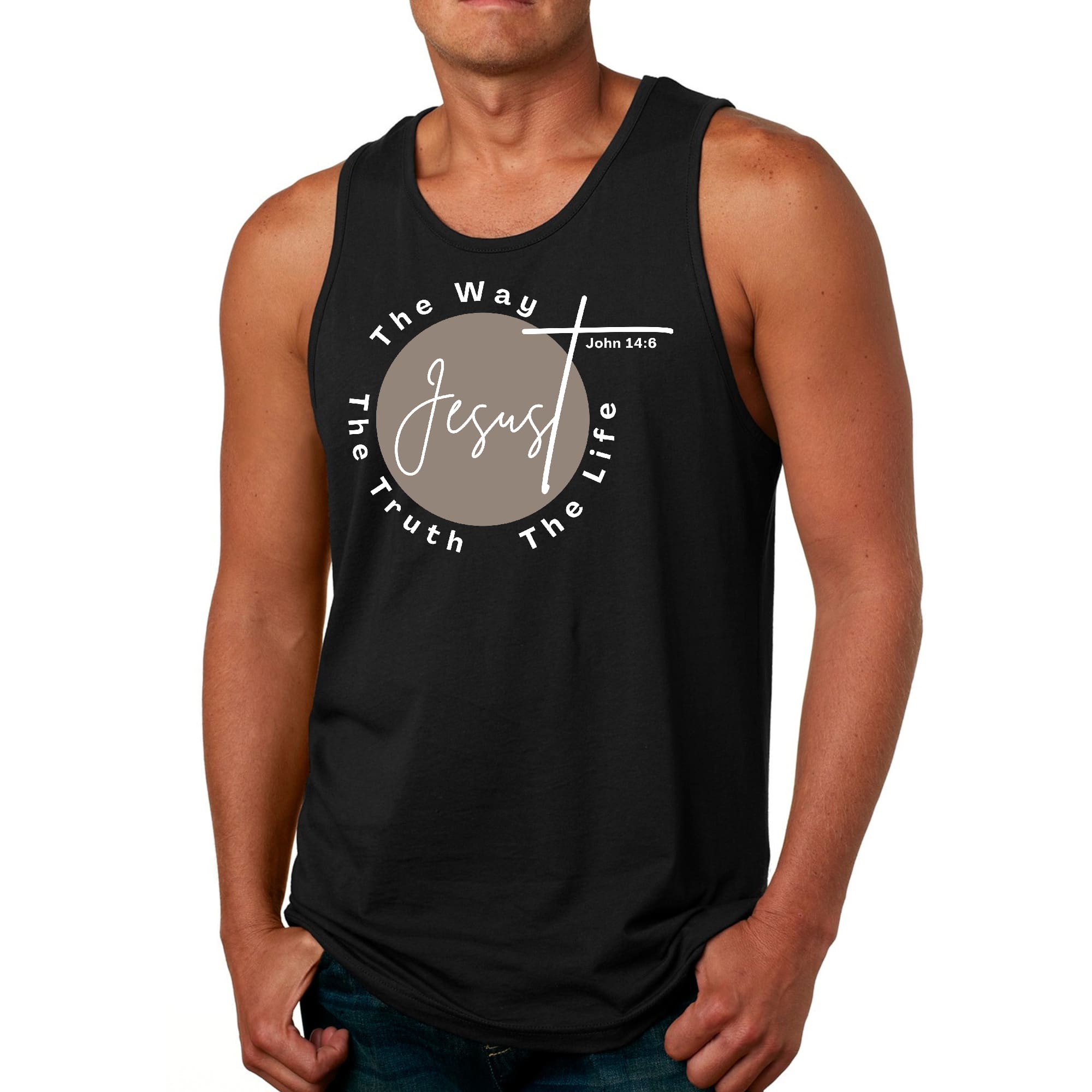 Mens Fitness Tank Top Graphic T-shirt the Truth the Way the Life