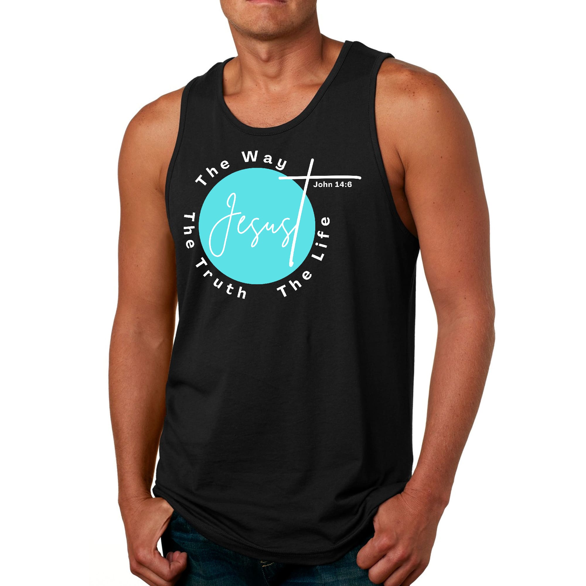Mens Fitness Tank Top Graphic T-shirt the Truth the Way the Life