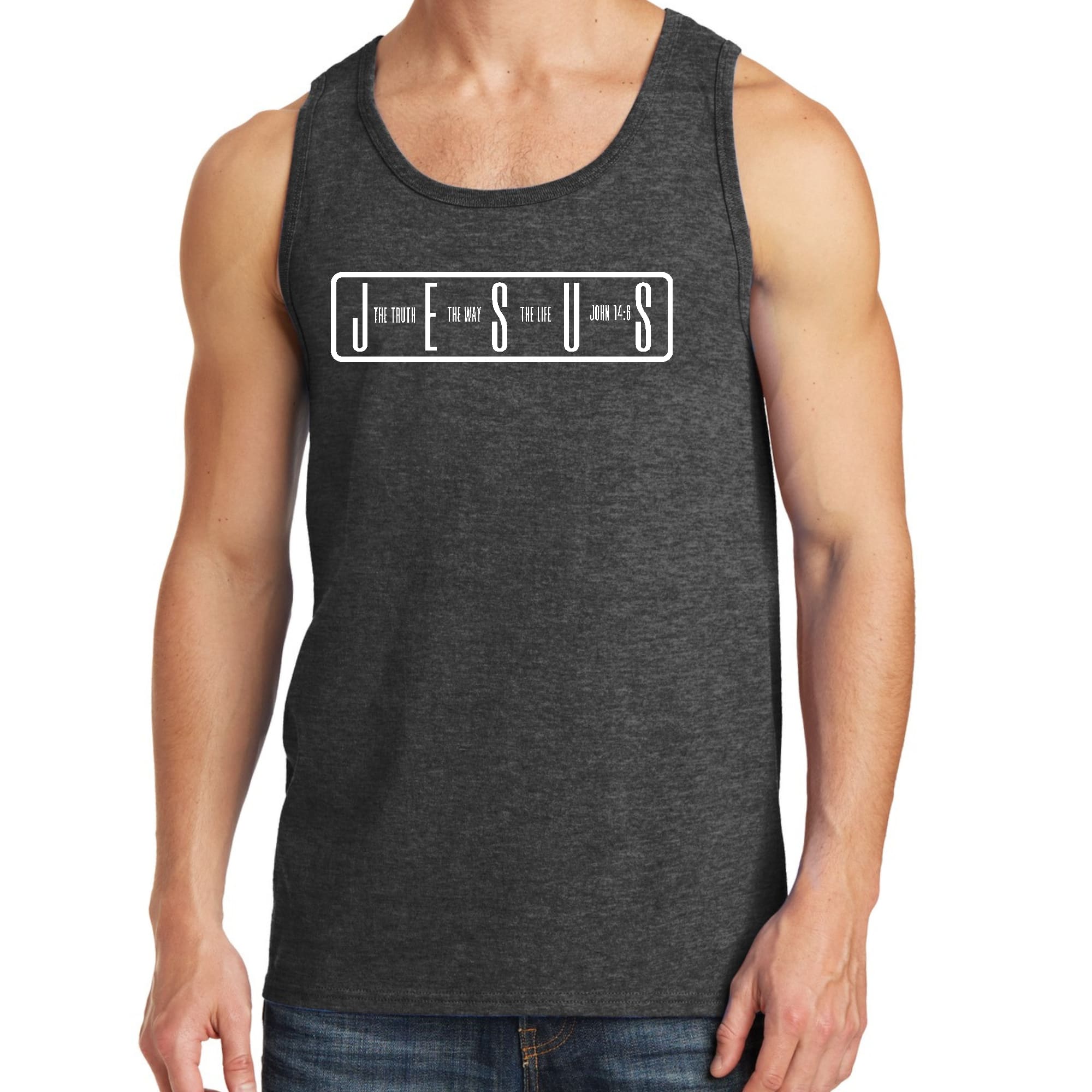 Mens Fitness Tank Top Graphic T-shirt the Truth the Way the Life
