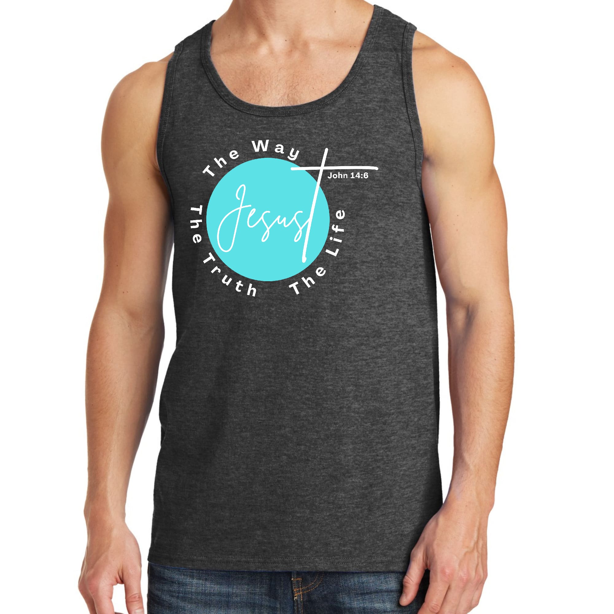 Mens Fitness Tank Top Graphic T-shirt the Truth the Way the Life