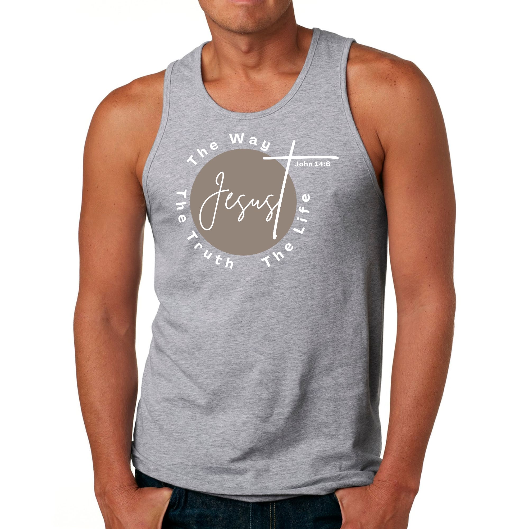 Mens Fitness Tank Top Graphic T-shirt the Truth the Way the Life