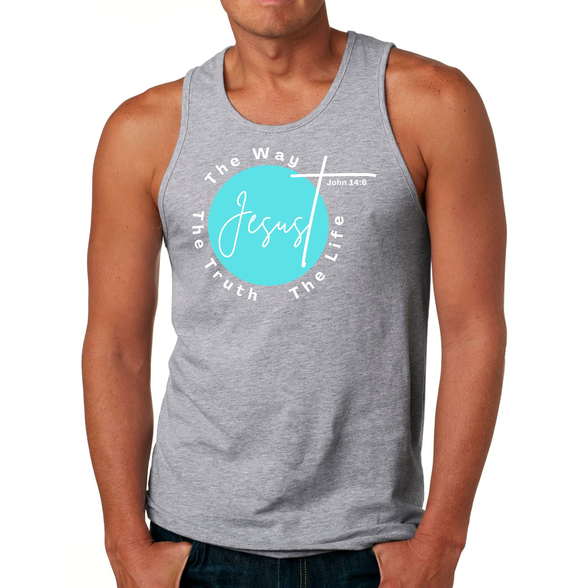 Mens Fitness Tank Top Graphic T-shirt the Truth the Way the Life
