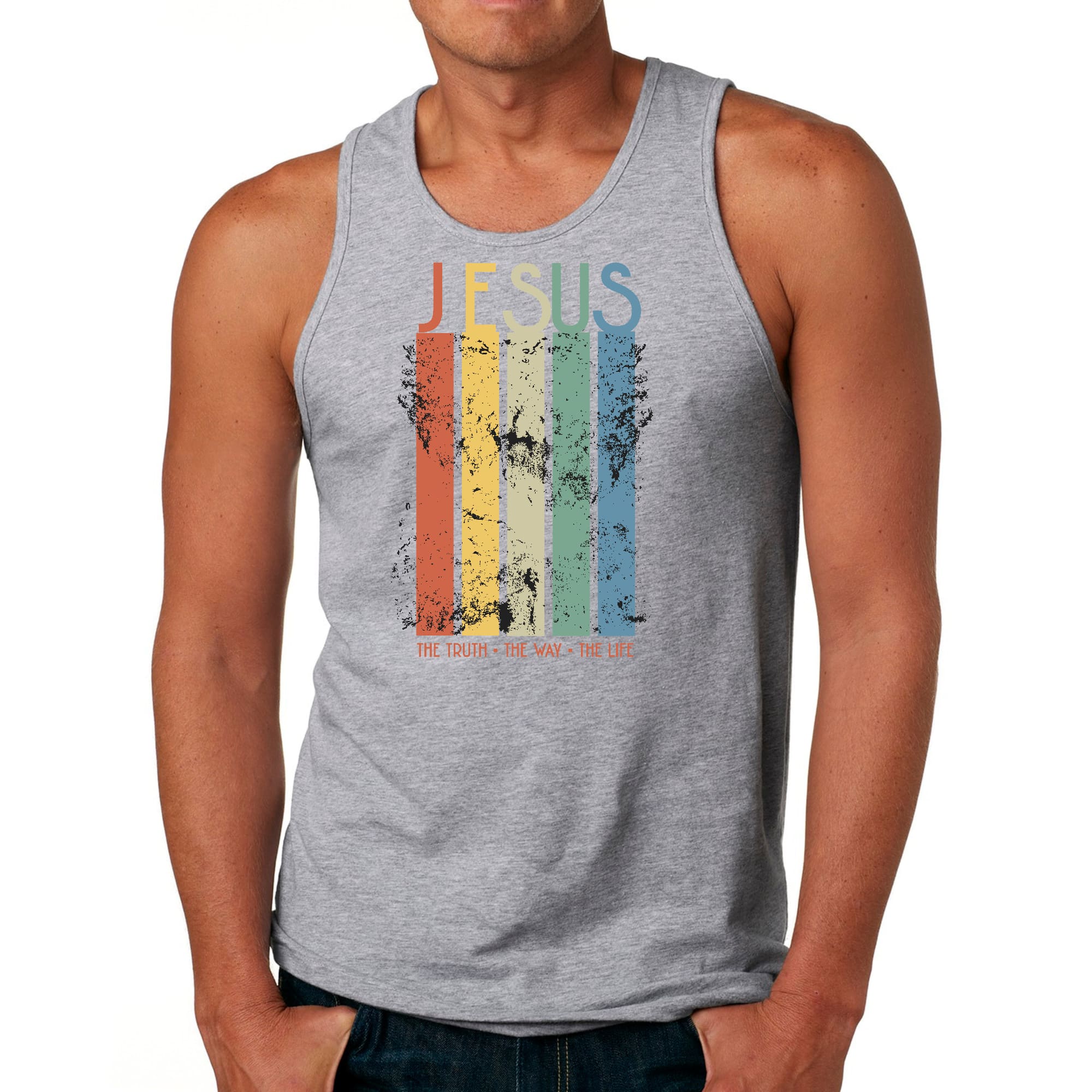 Mens Fitness Tank Top Graphic T-shirt the Truth the Way the Life