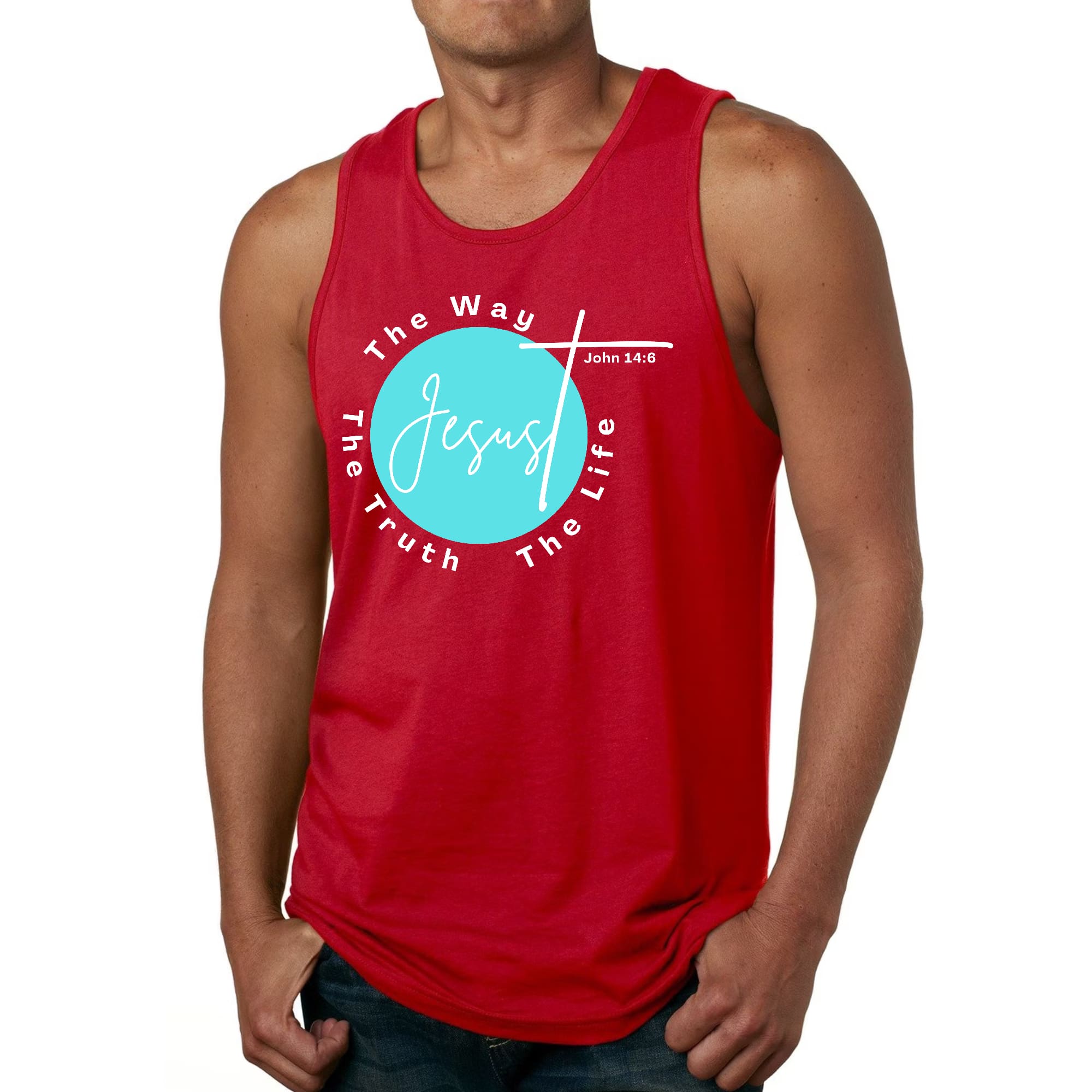 Mens Fitness Tank Top Graphic T-shirt the Truth the Way the Life