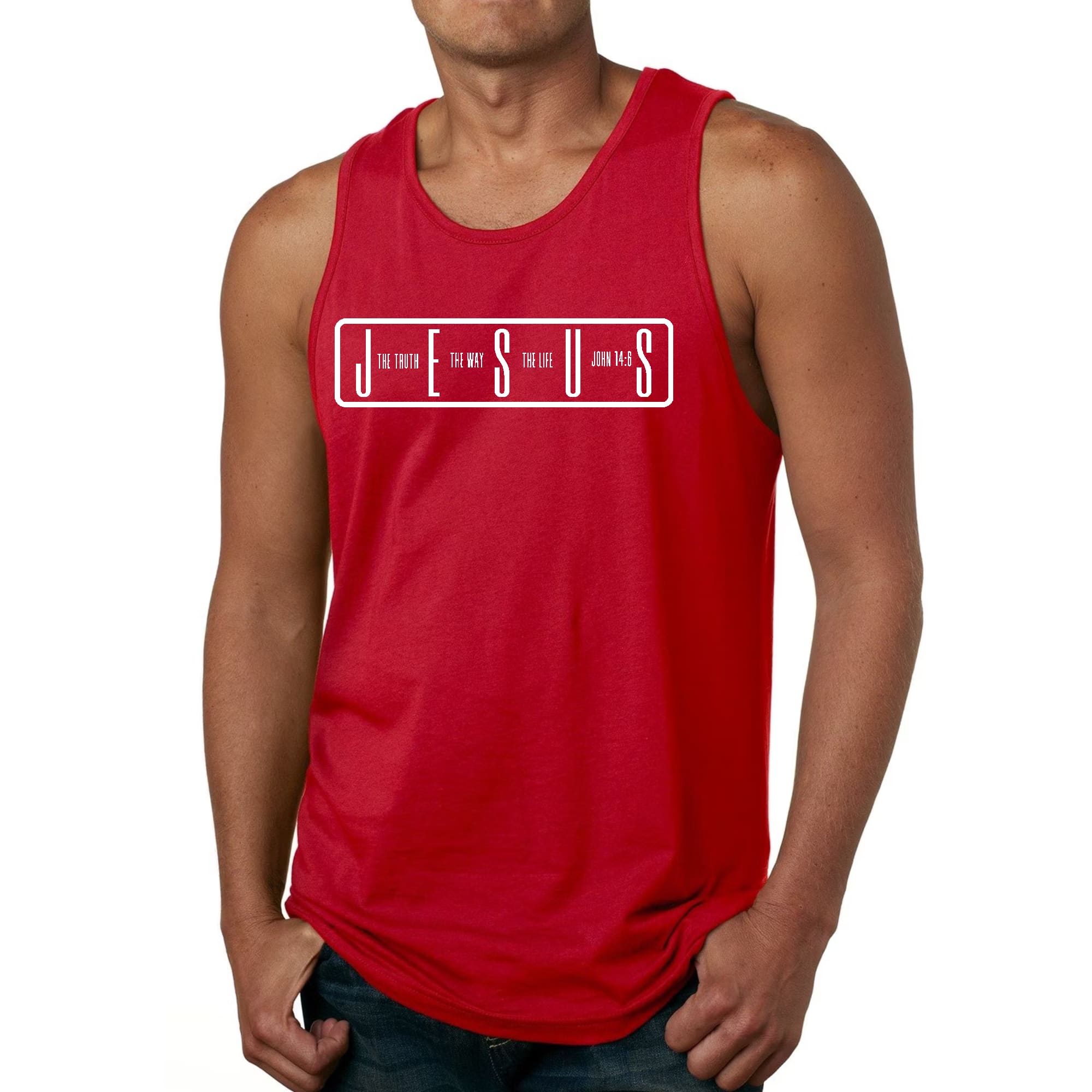 Mens Fitness Tank Top Graphic T-shirt the Truth the Way the Life