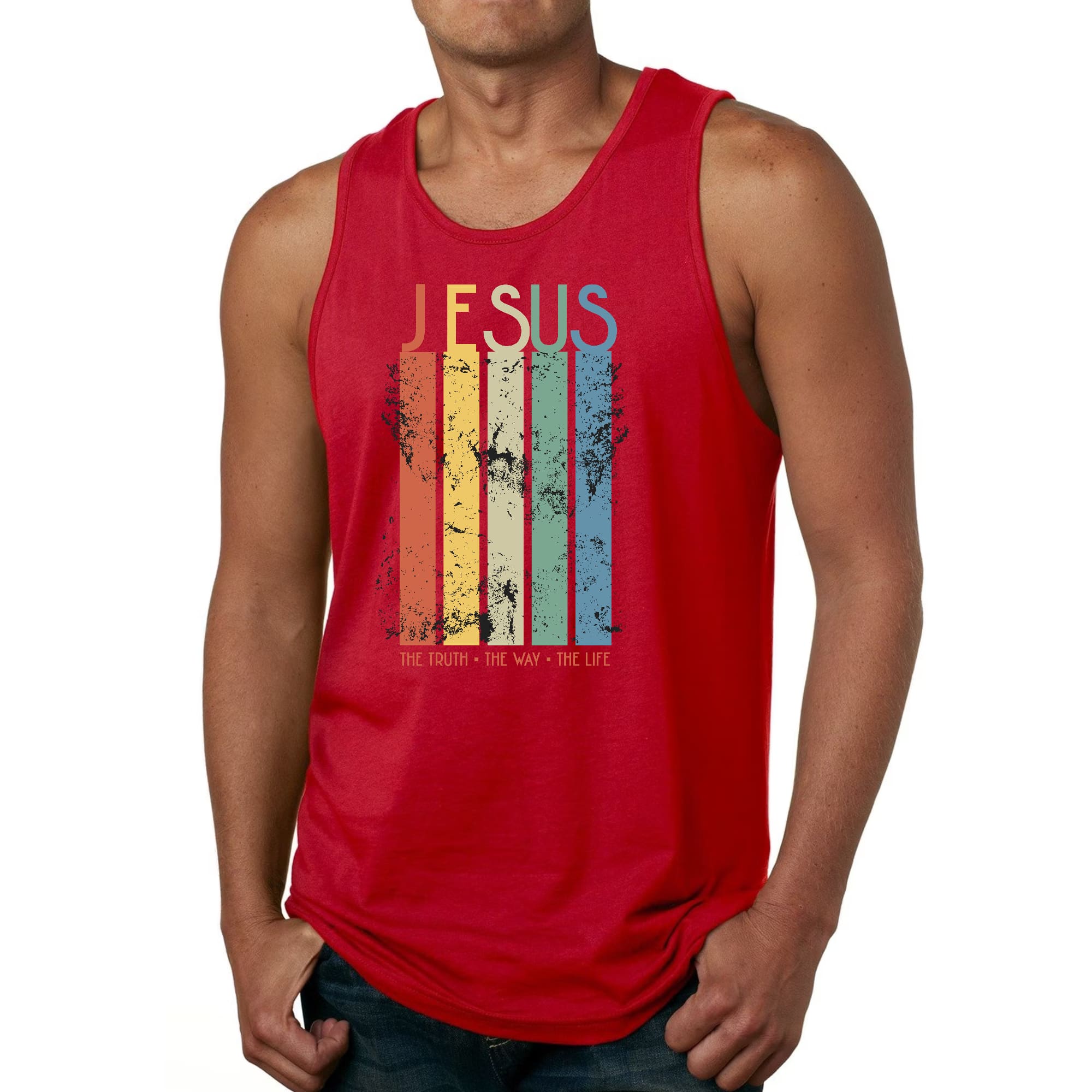 Mens Fitness Tank Top Graphic T-shirt the Truth the Way the Life